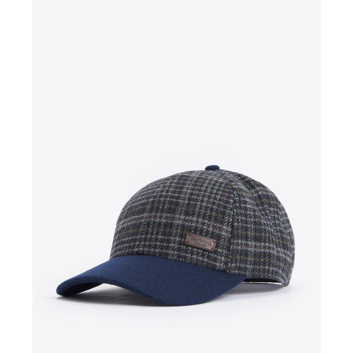 Navy/Grey Plaid - Barbour - Clyde Wool Mix Sports Cap - 1