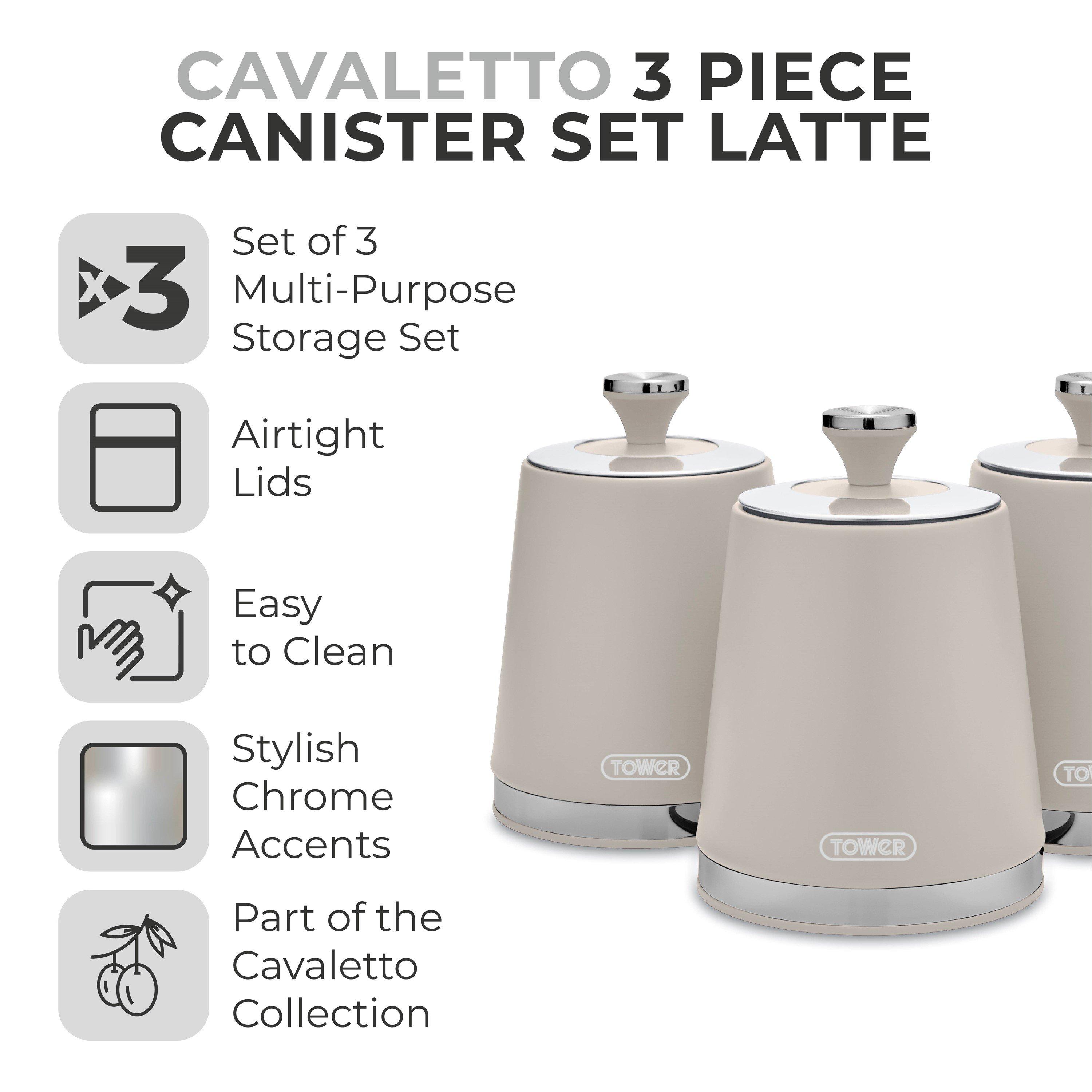 Latte - Tower - Cavaletto Set of 3 Canisters Latte - 2