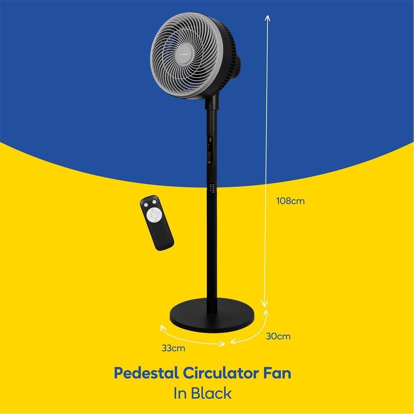 Black - Russell Hobbs - RHPCF825B 8" Pedestal Circulator - Black - 2