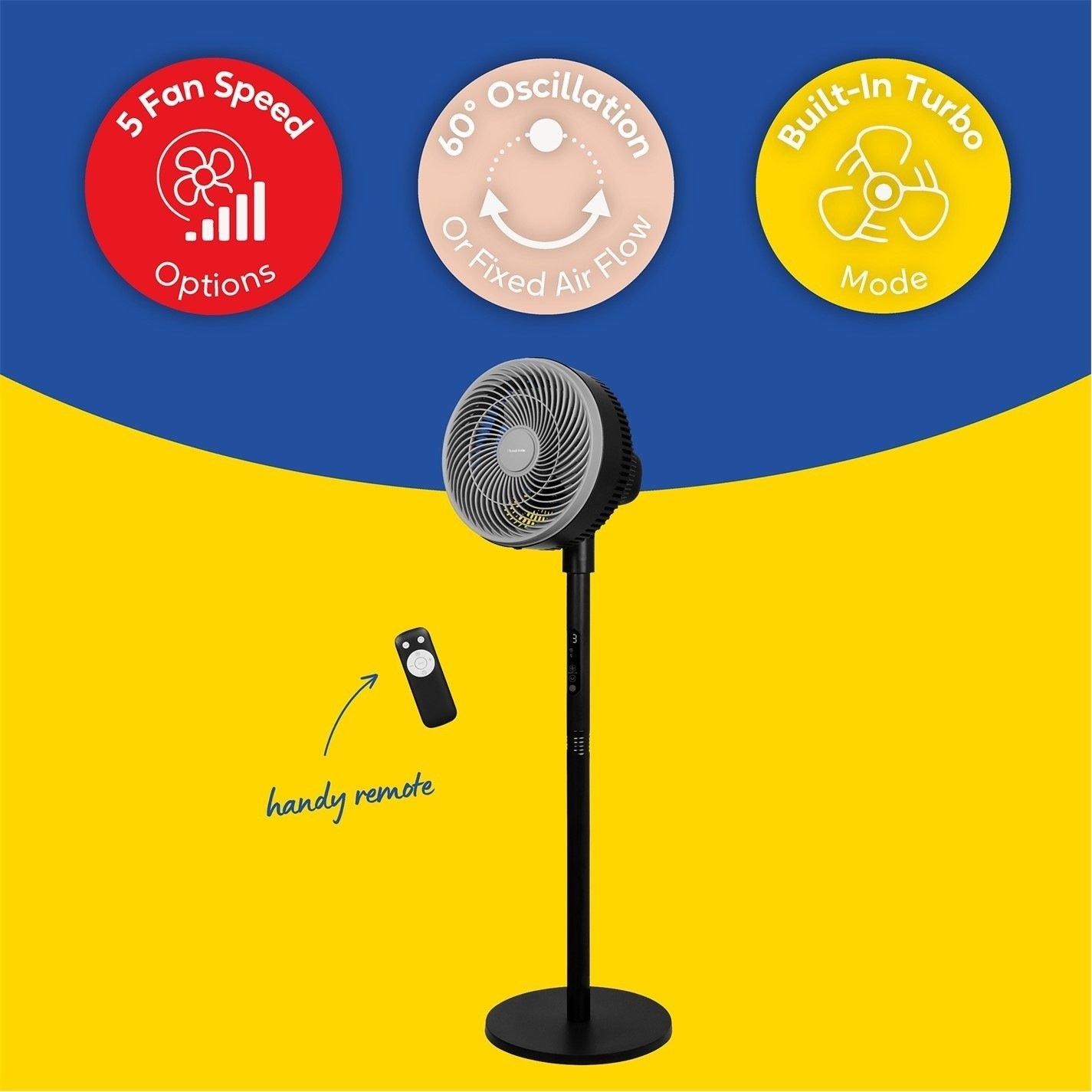 Black - Russell Hobbs - RHPCF825B 8" Pedestal Circulator - Black - 3