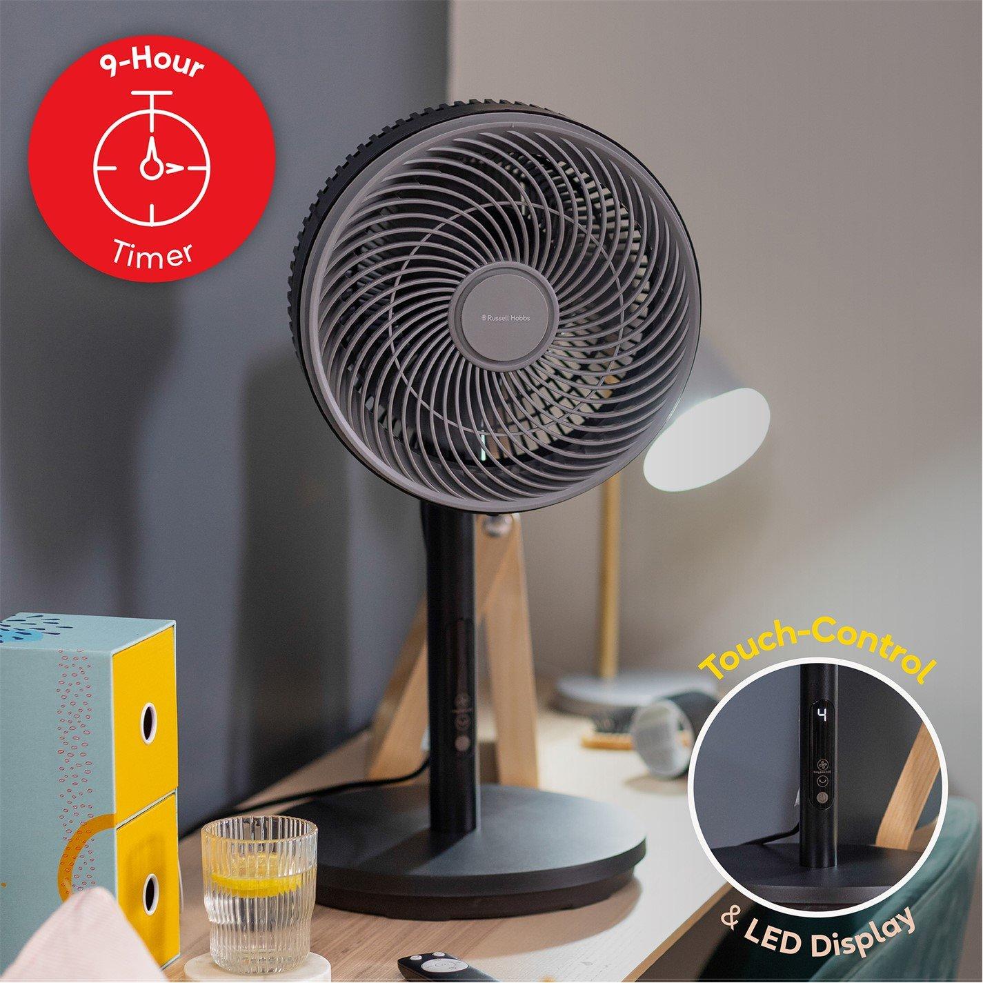 Black - Russell Hobbs - RHPCF825B 8" Pedestal Circulator - Black - 8