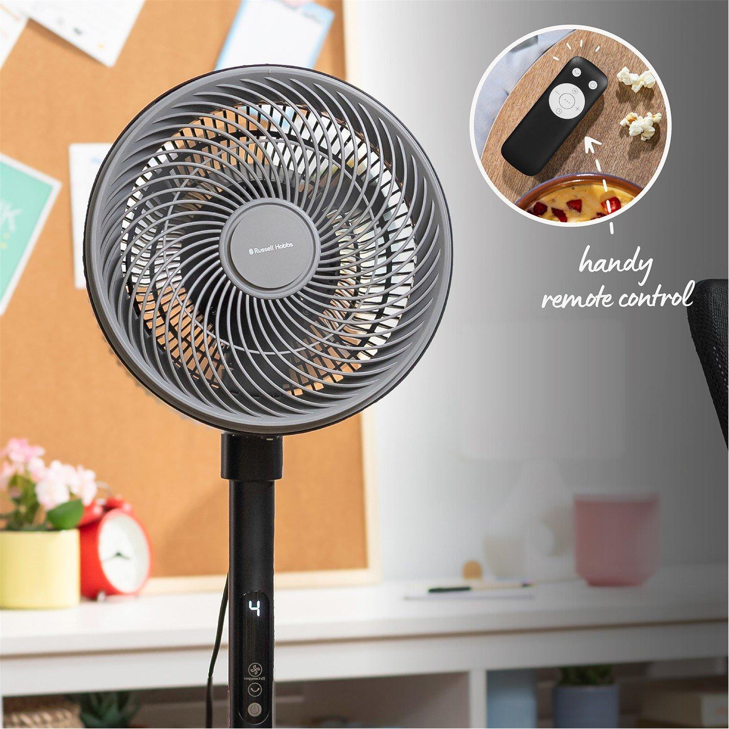 Black - Russell Hobbs - RHPCF825B 8" Pedestal Circulator - Black - 9