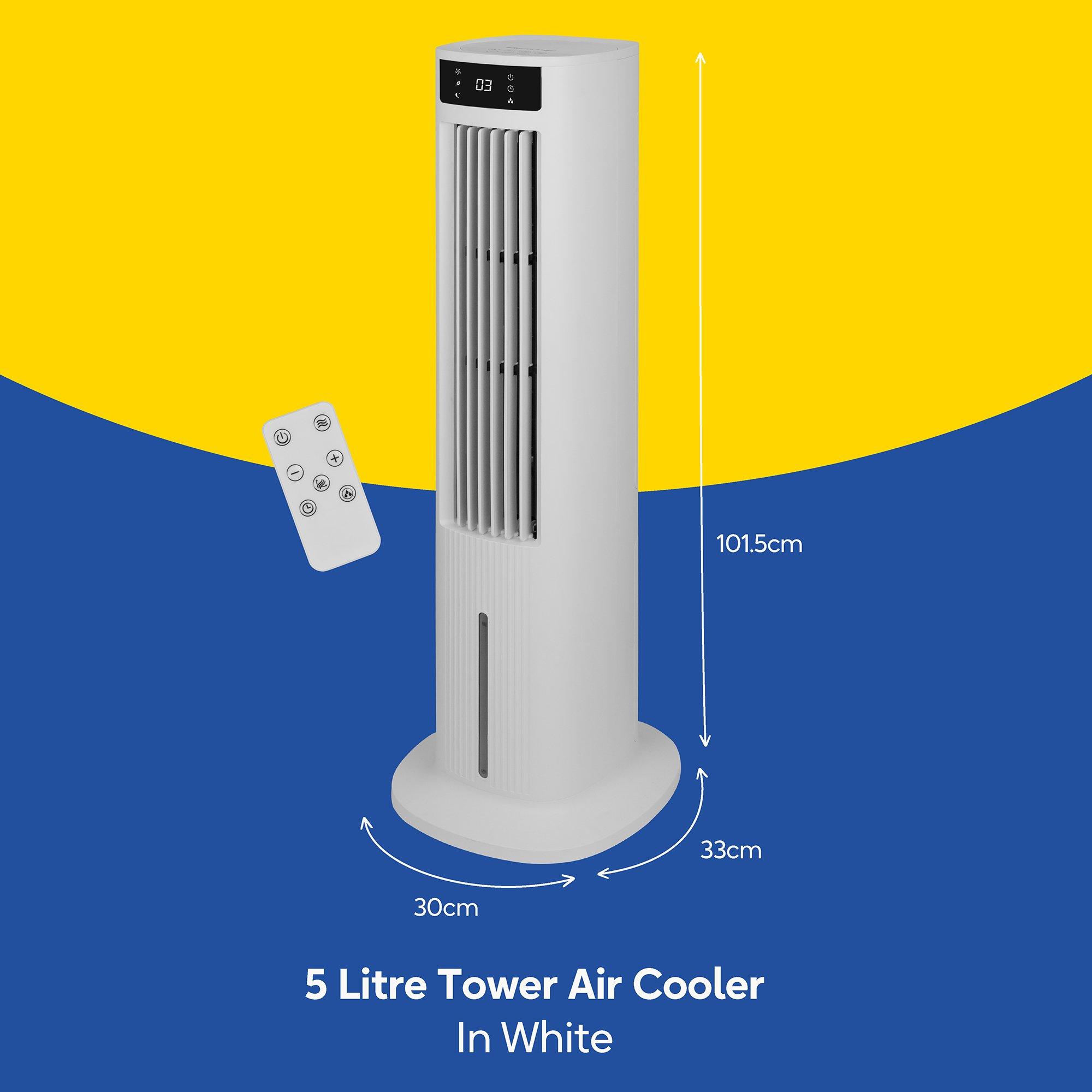 White - Russell Hobbs - RHCLT5L Tower Air Cooler - White - 2