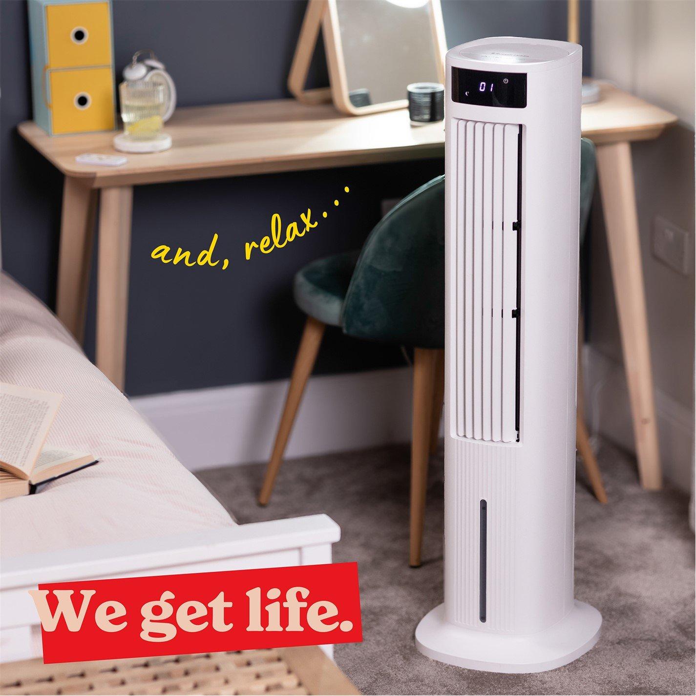 White - Russell Hobbs - RHCLT5L Tower Air Cooler - White - 11