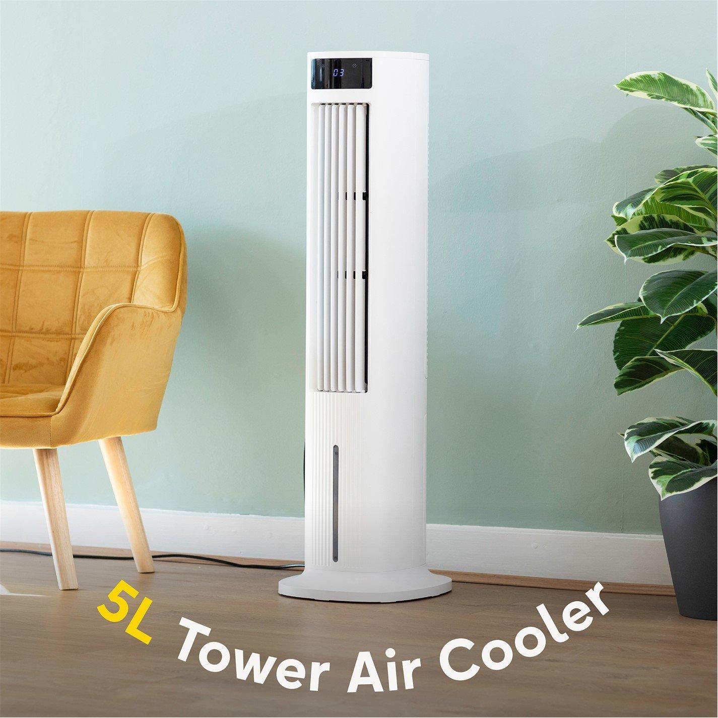 White - Russell Hobbs - RHCLT5L Tower Air Cooler - White - 4