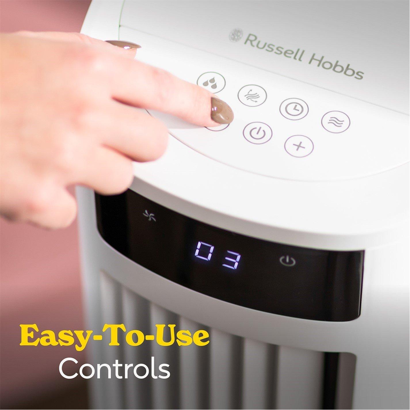 White - Russell Hobbs - RHCLT5L Tower Air Cooler - White - 6