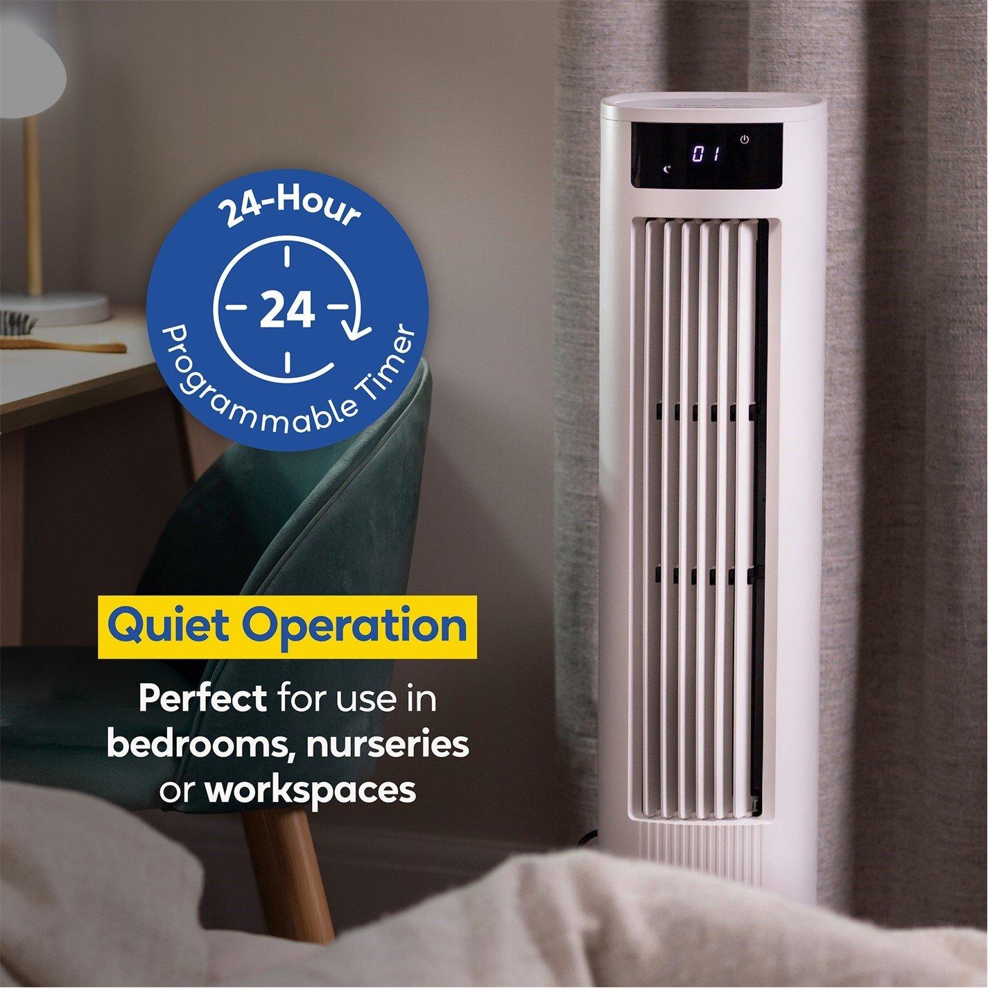 White - Russell Hobbs - RHCLT5L Tower Air Cooler - White - 7