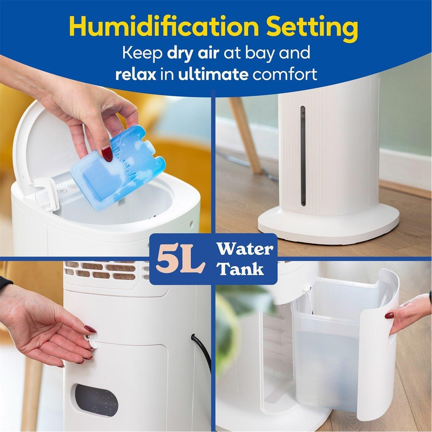 White - Russell Hobbs - RHCLT5L Tower Air Cooler - White - 8