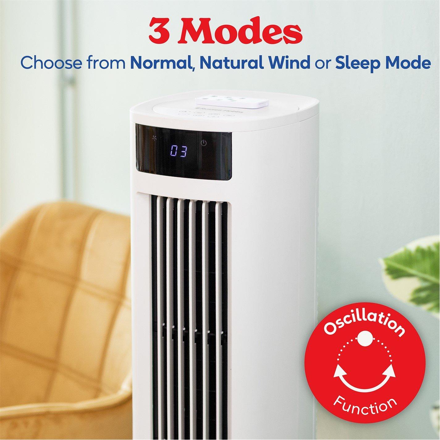 White - Russell Hobbs - RHCLT5L Tower Air Cooler - White - 9