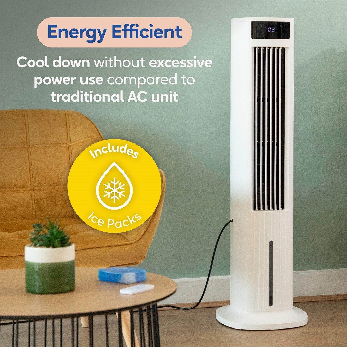 White - Russell Hobbs - RHCLT5L Tower Air Cooler - White - 10