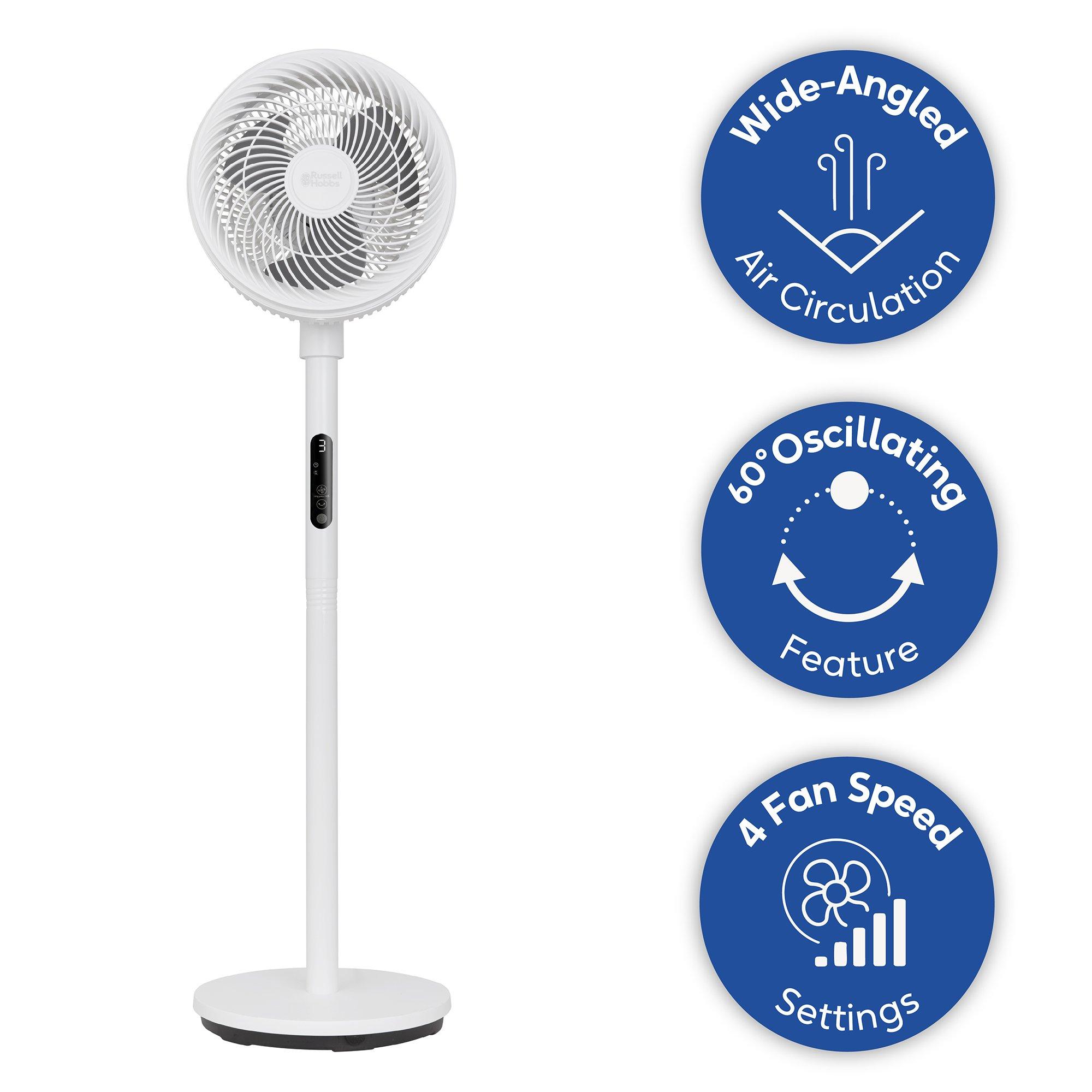 White - Russell Hobbs - RHPCF825 8 Pedestal Circulator - White - 12