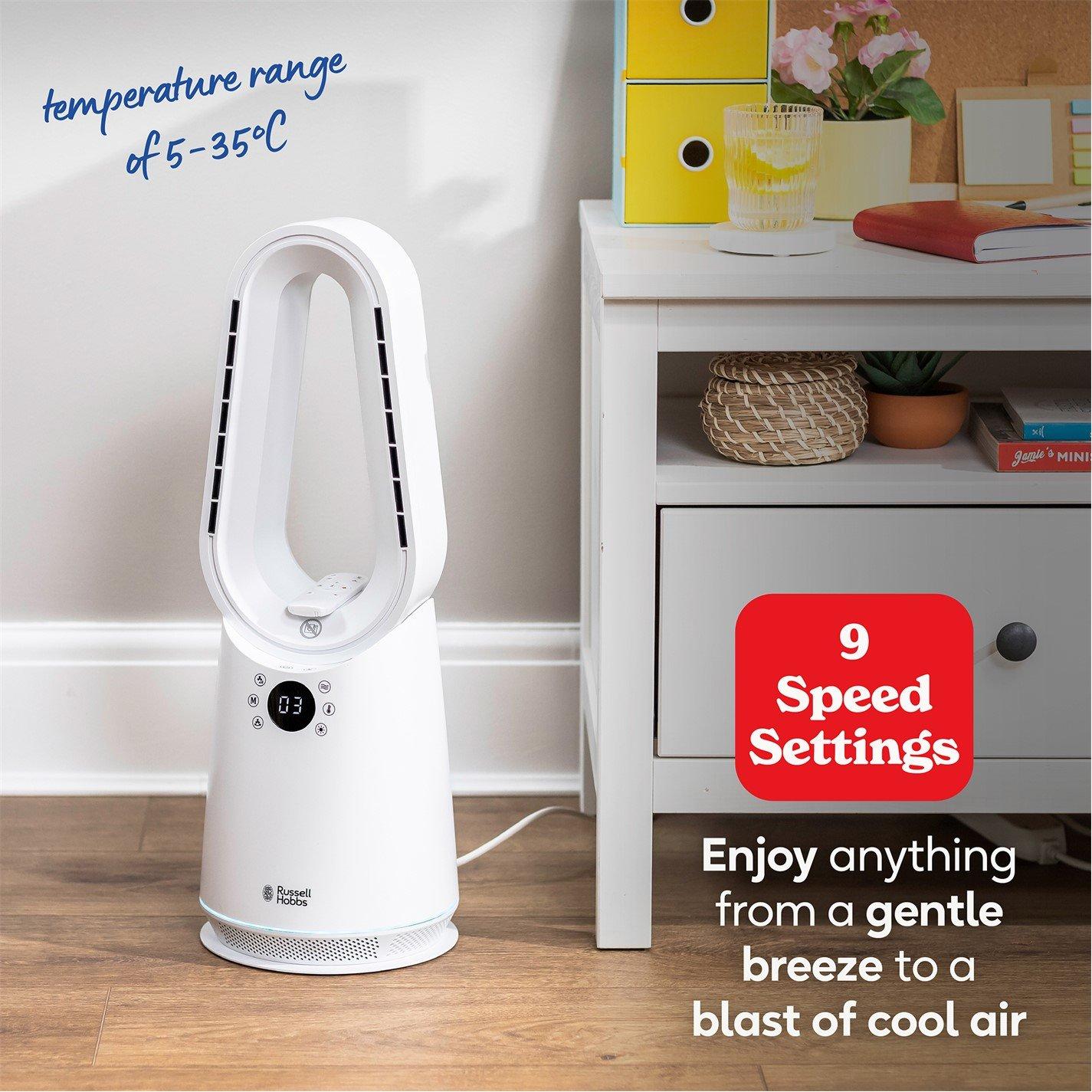 White - Russell Hobbs - RHCBLDL3IN1 Bladeless Fan and Heater - White - 5