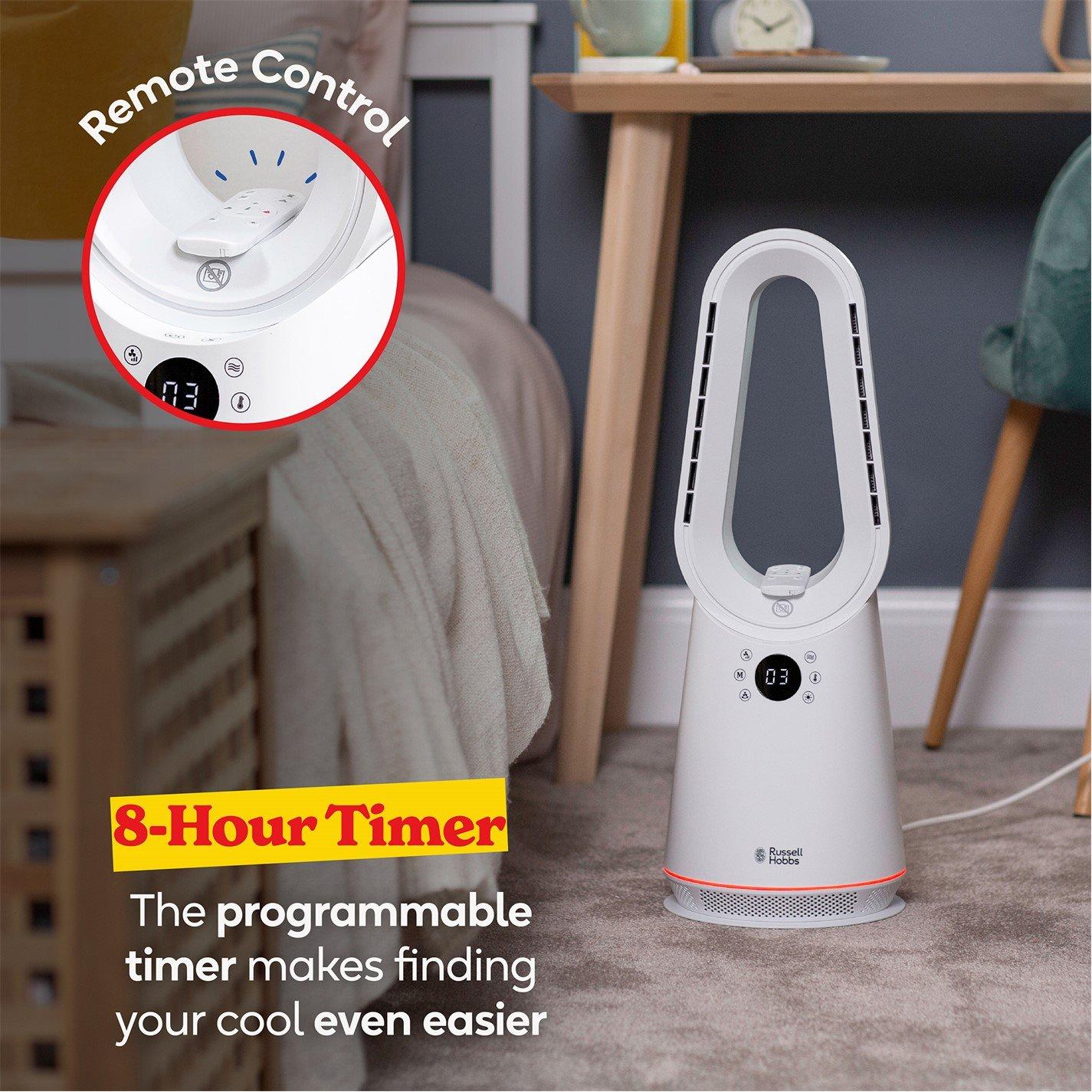 White - Russell Hobbs - RHCBLDL3IN1 Bladeless Fan and Heater - White - 6