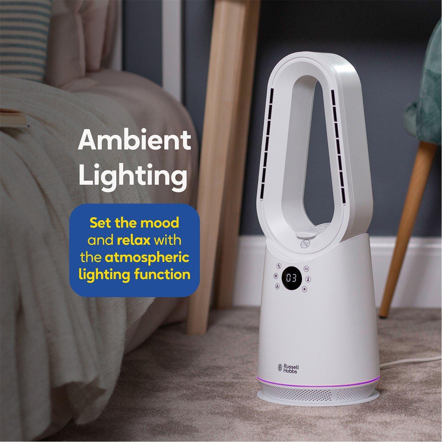 White - Russell Hobbs - RHCBLDL3IN1 Bladeless Fan and Heater - White - 8