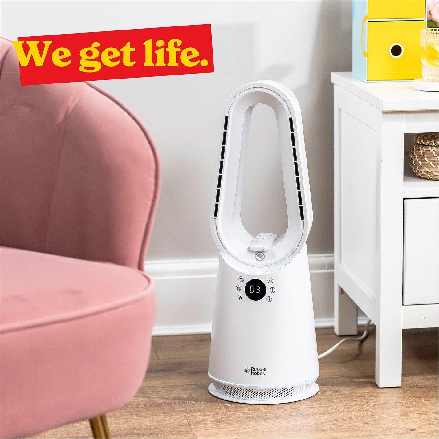 White - Russell Hobbs - RHCBLDL3IN1 Bladeless Fan and Heater - White - 9