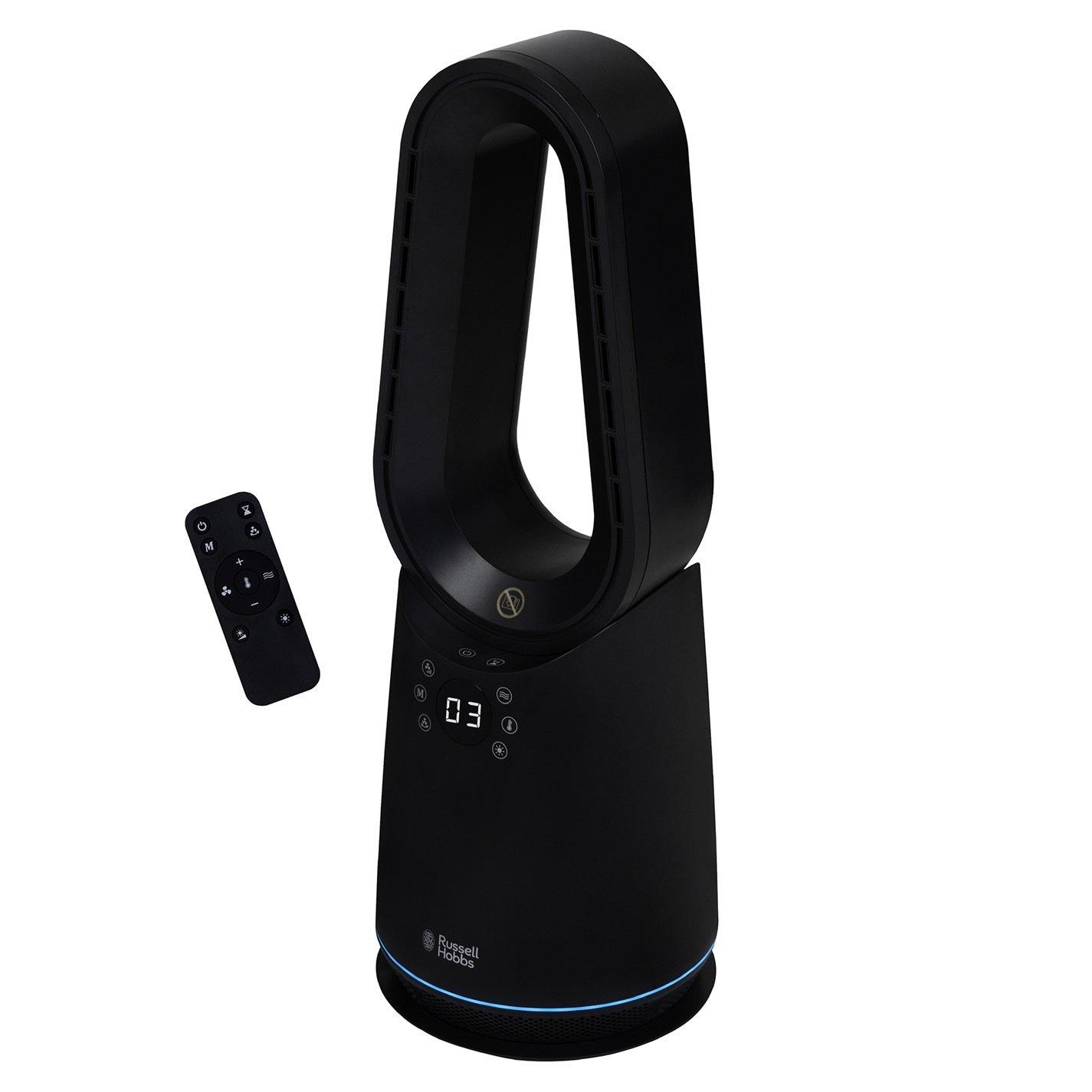 Black - Russell Hobbs - RHCBLDL3IN1B Compact Bladeless Heat & Cool Fan - 1