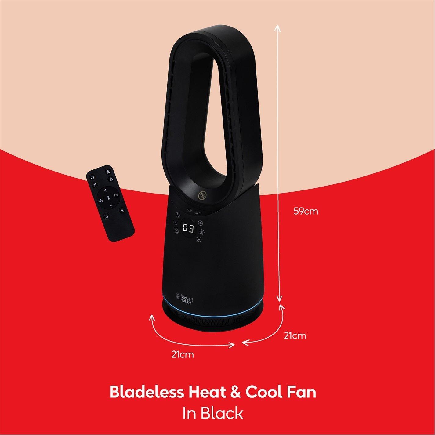 Black - Russell Hobbs - RHCBLDL3IN1B Compact Bladeless Heat & Cool Fan - 2
