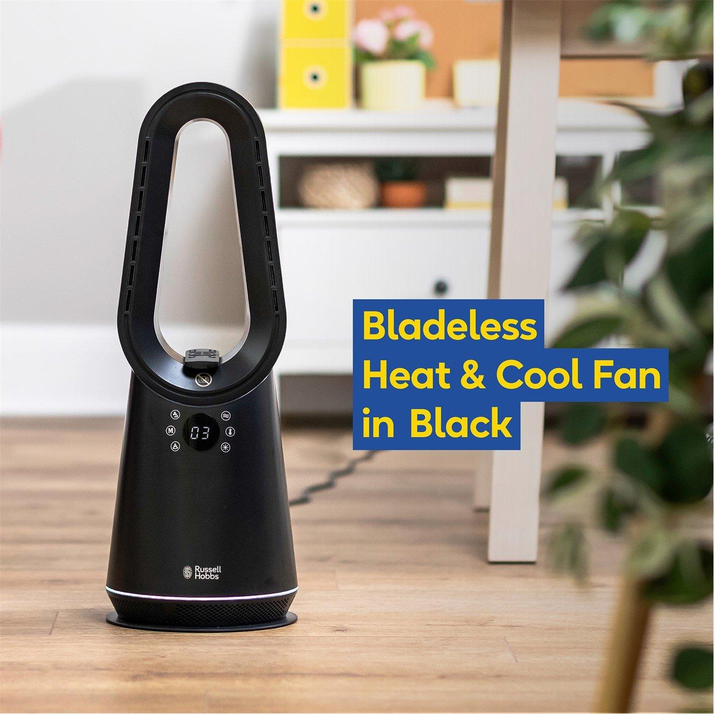 Black - Russell Hobbs - RHCBLDL3IN1B Compact Bladeless Heat & Cool Fan - 6
