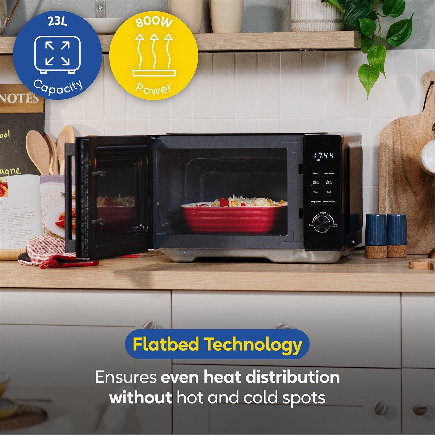 Black - Russell Hobbs - RHFM2365B 23L Black Flatbed Digital Microwave - 5