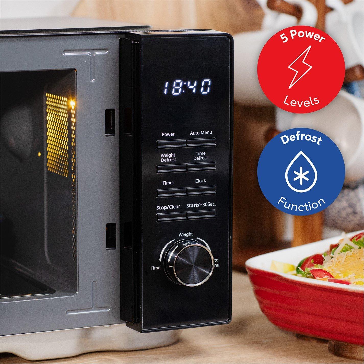 Black - Russell Hobbs - RHFM2365B 23L Black Flatbed Digital Microwave - 7