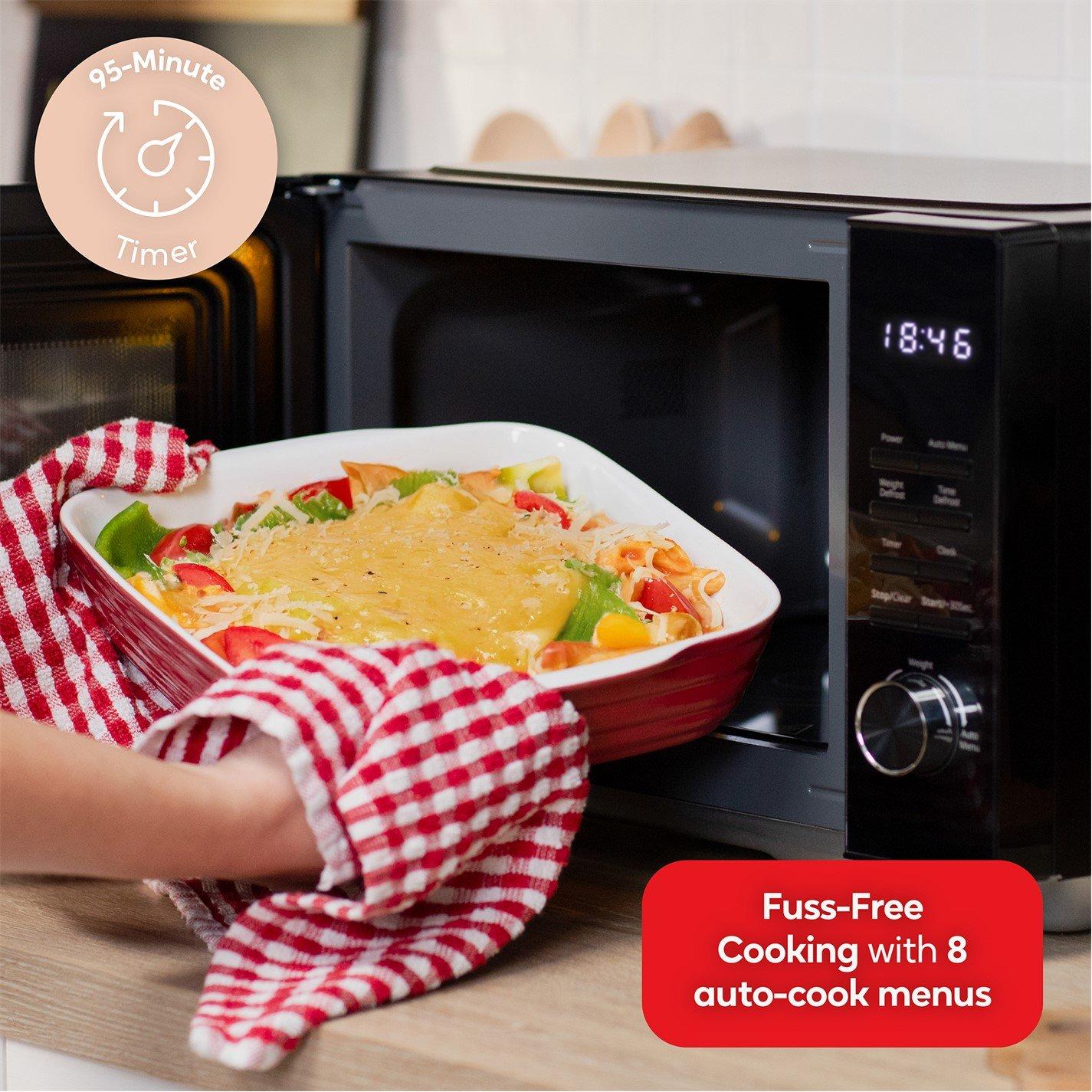 Black - Russell Hobbs - RHFM2365B 23L Black Flatbed Digital Microwave - 8