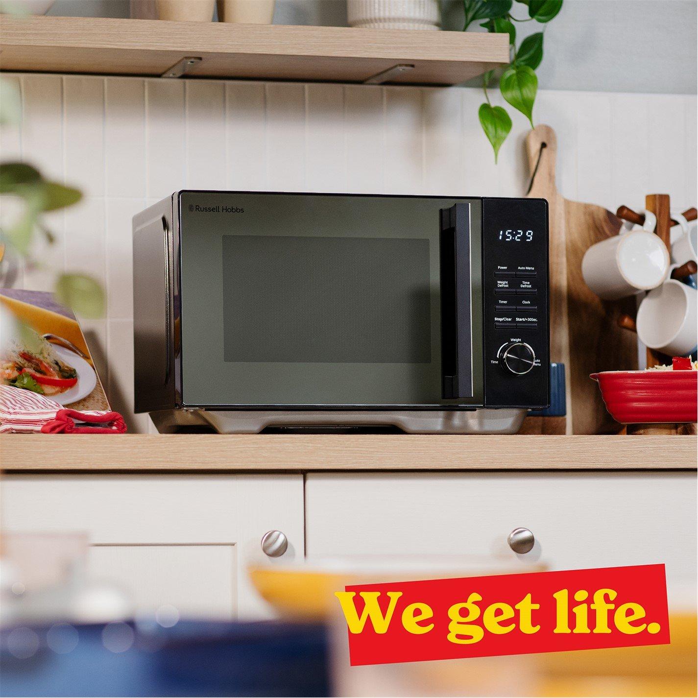 Black - Russell Hobbs - RHFM2365B 23L Black Flatbed Digital Microwave - 9