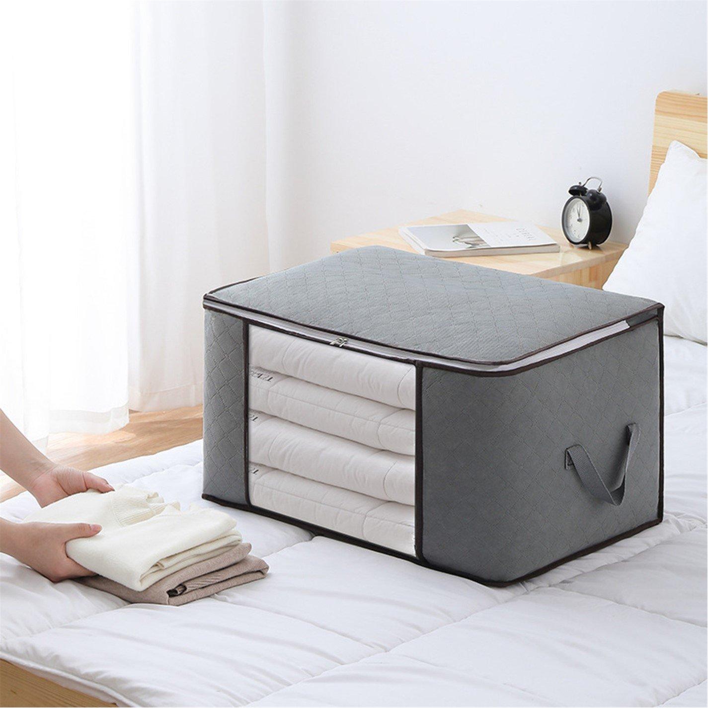 Grey - LIFE IDEAS - 3/4pcs Foldable Fabric Clothes Organizer Bag - 1