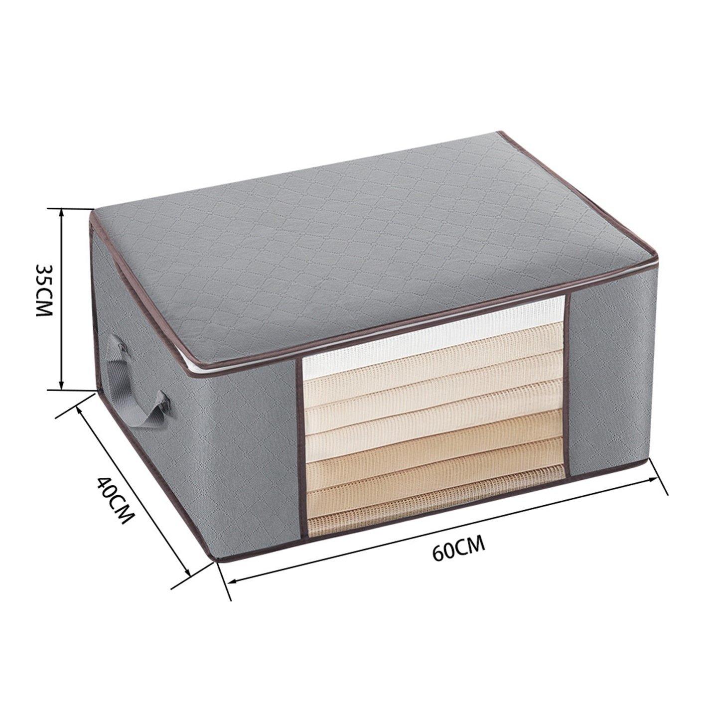 Grey - LIFE IDEAS - 3/4pcs Foldable Fabric Clothes Organizer Bag - 2