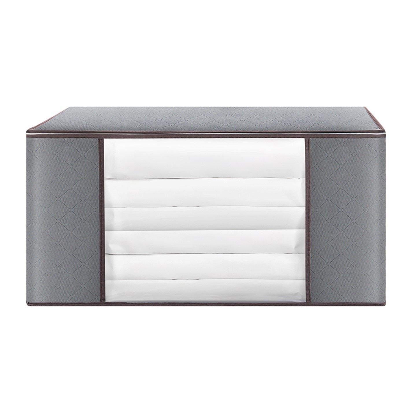 Grey - LIFE IDEAS - 3/4pcs Foldable Fabric Clothes Organizer Bag - 3