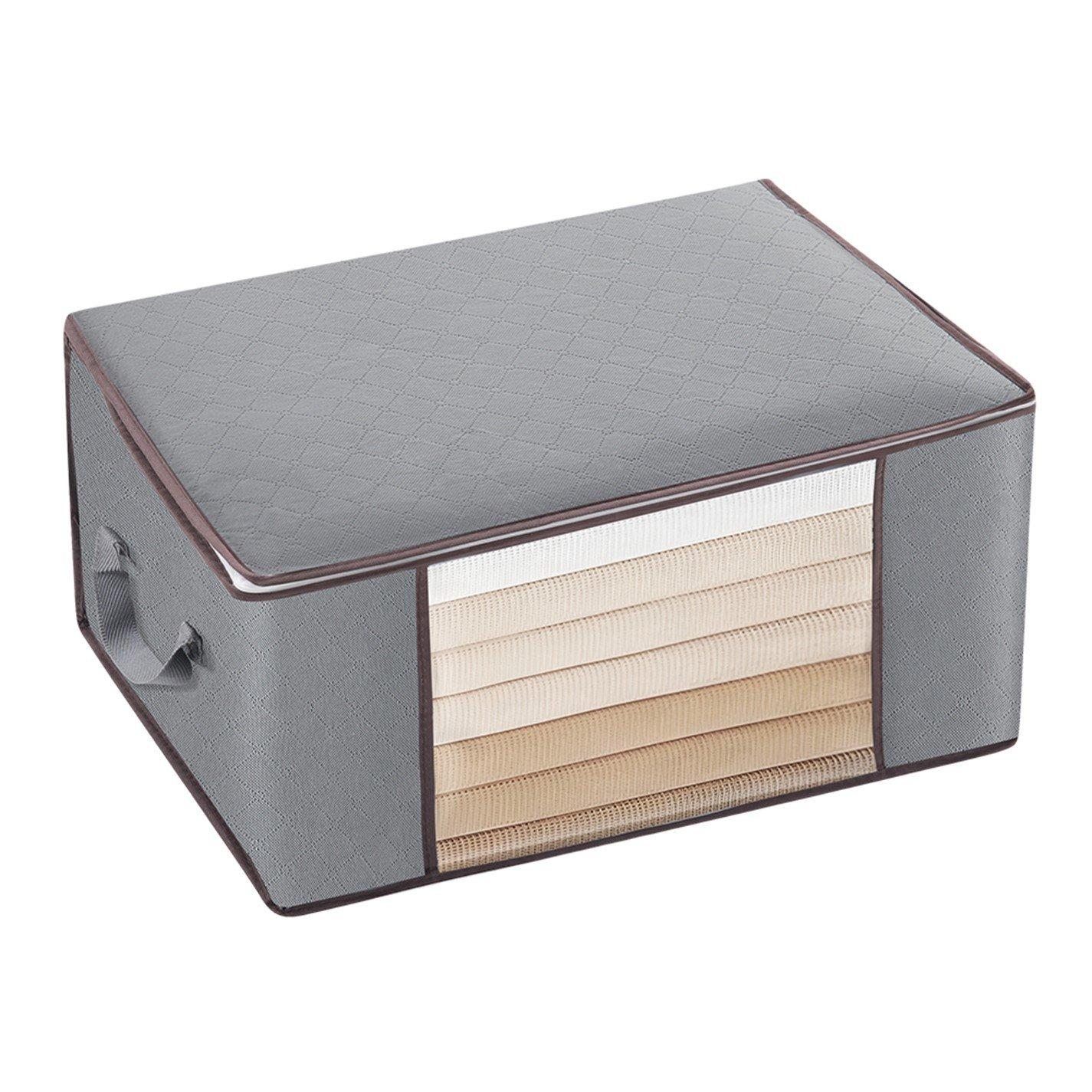 Grey - LIFE IDEAS - 3/4pcs Foldable Fabric Clothes Organizer Bag - 4