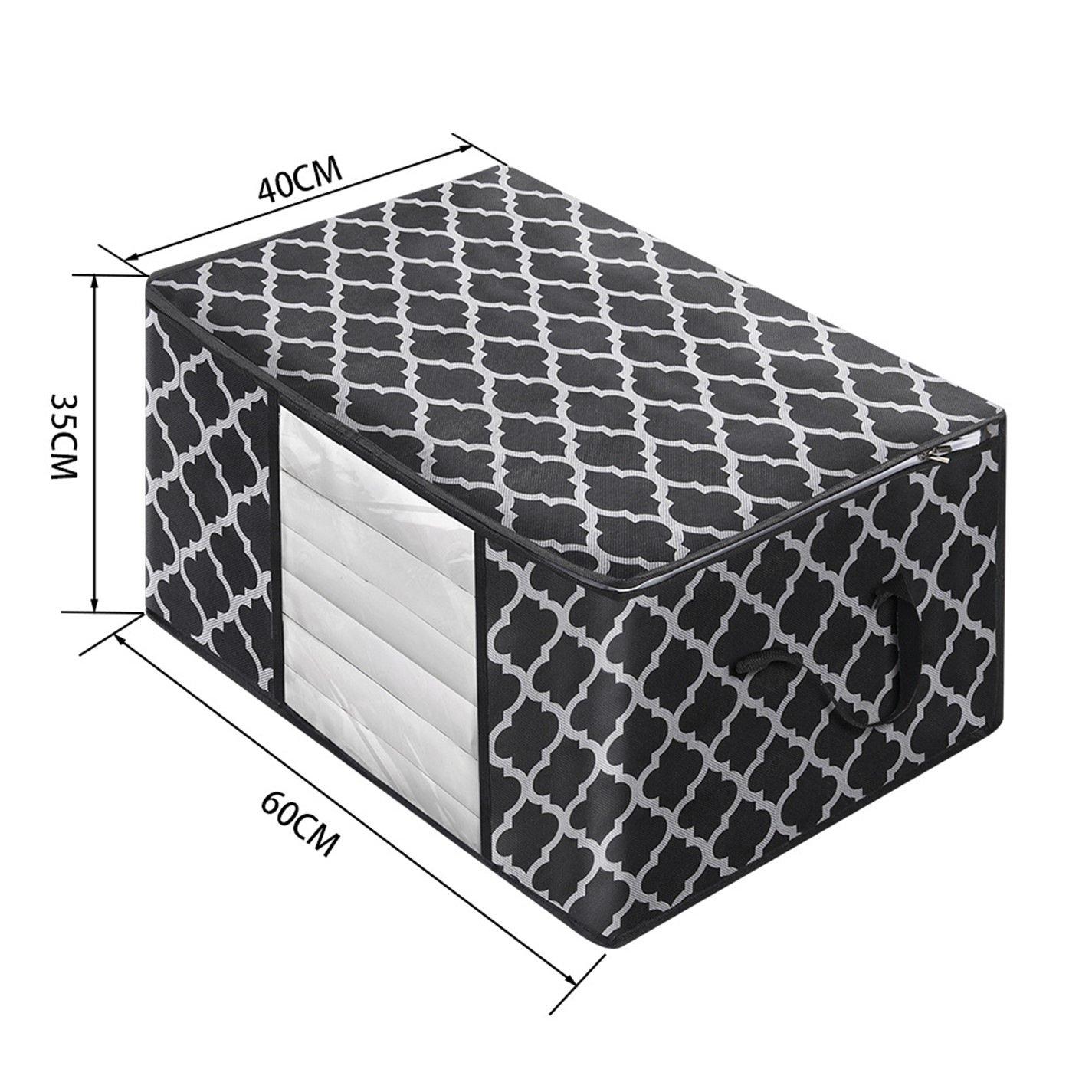 Black - LIFE IDEAS - 3/4pcs Foldable Fabric Clothes Organizer Bag - 2