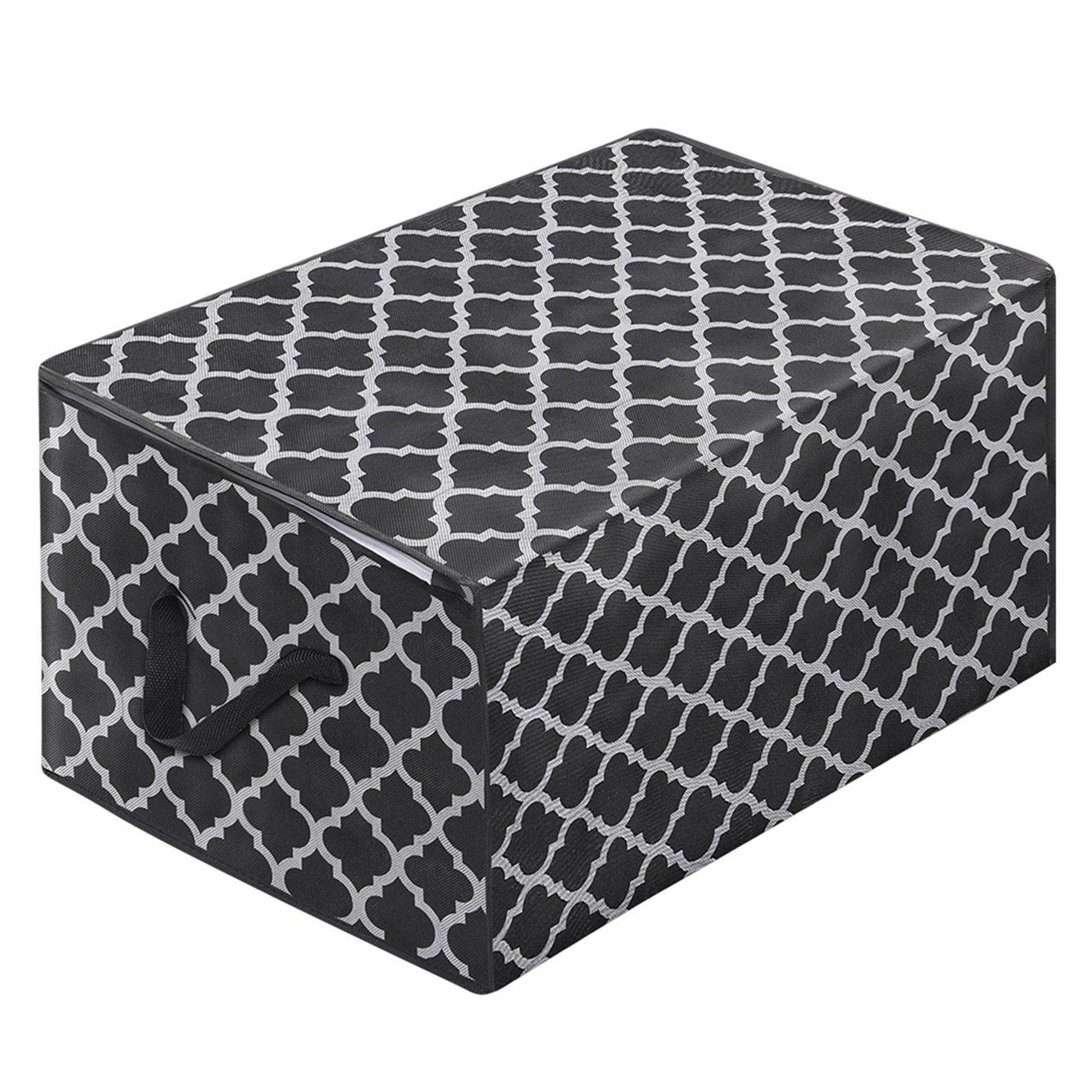 Black - LIFE IDEAS - 3/4pcs Foldable Fabric Clothes Organizer Bag - 5