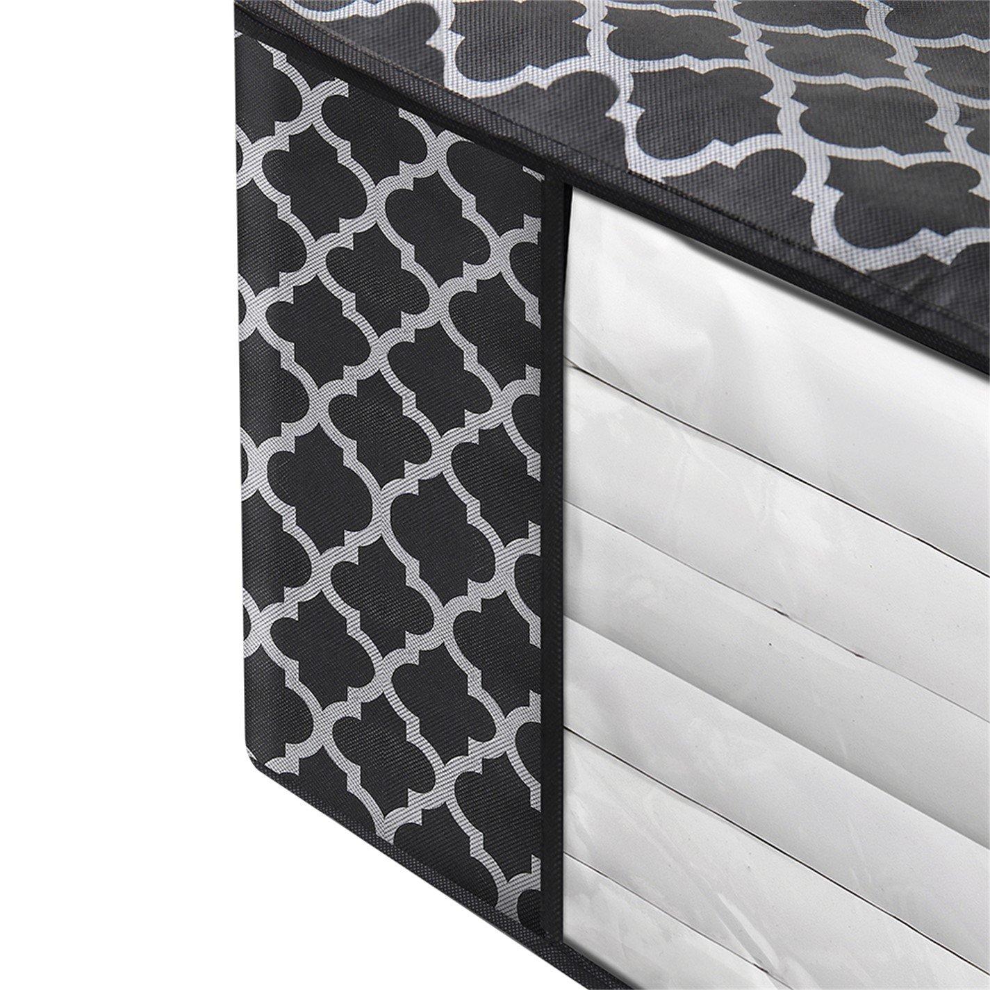 Black - LIFE IDEAS - 3/4pcs Foldable Fabric Clothes Organizer Bag - 6