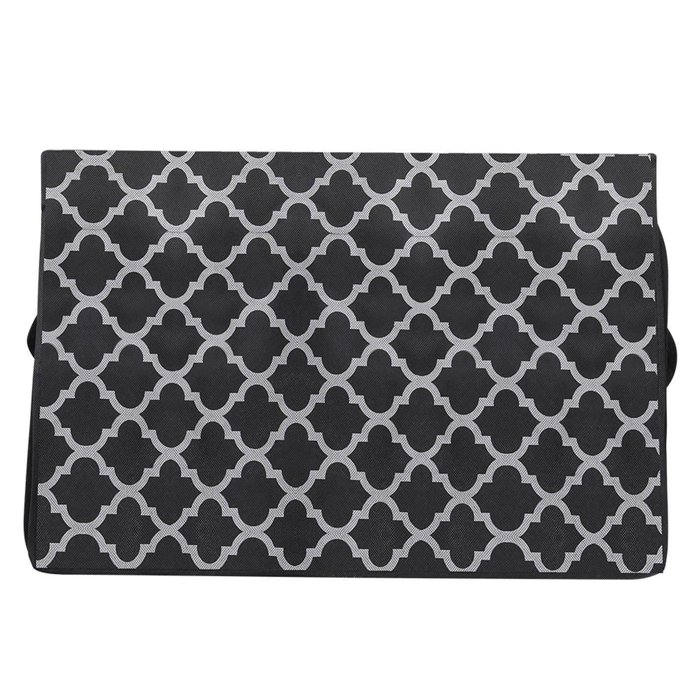 Black - LIFE IDEAS - 3/4pcs Foldable Fabric Clothes Organizer Bag - 8