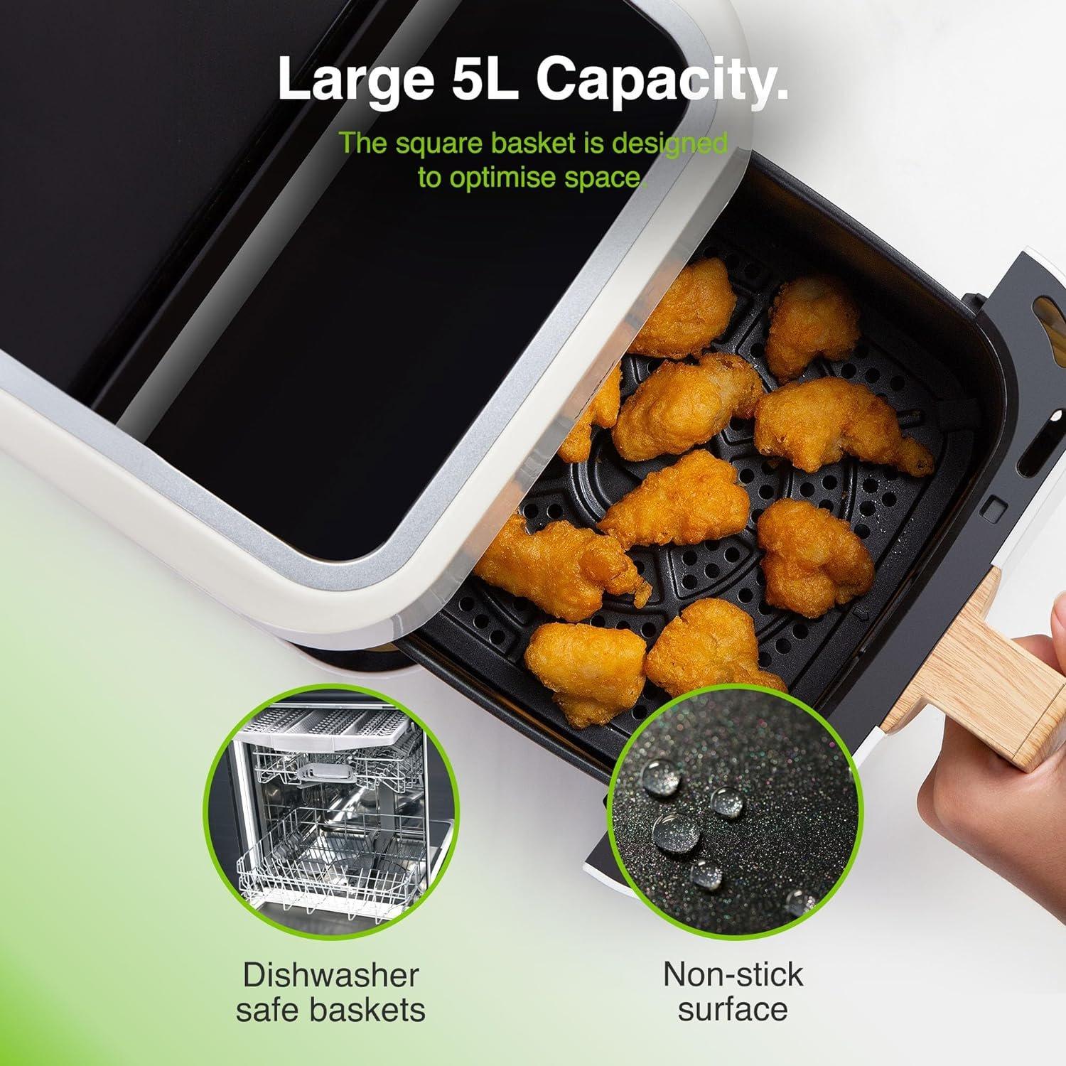 Cream - VonShef - VonShef - Fika Cream 5L Air Fryer - 3