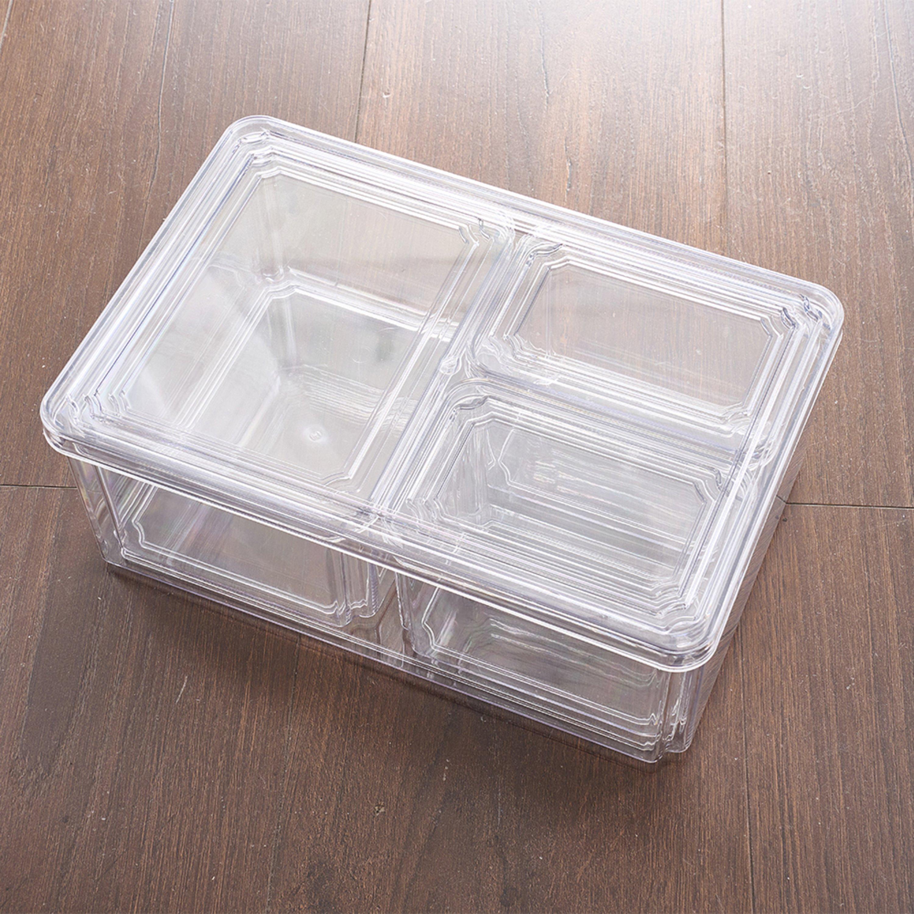 Life Ideas  2X Stackable Fridge Organisers Storage Set - Clear2 - 2x Style2