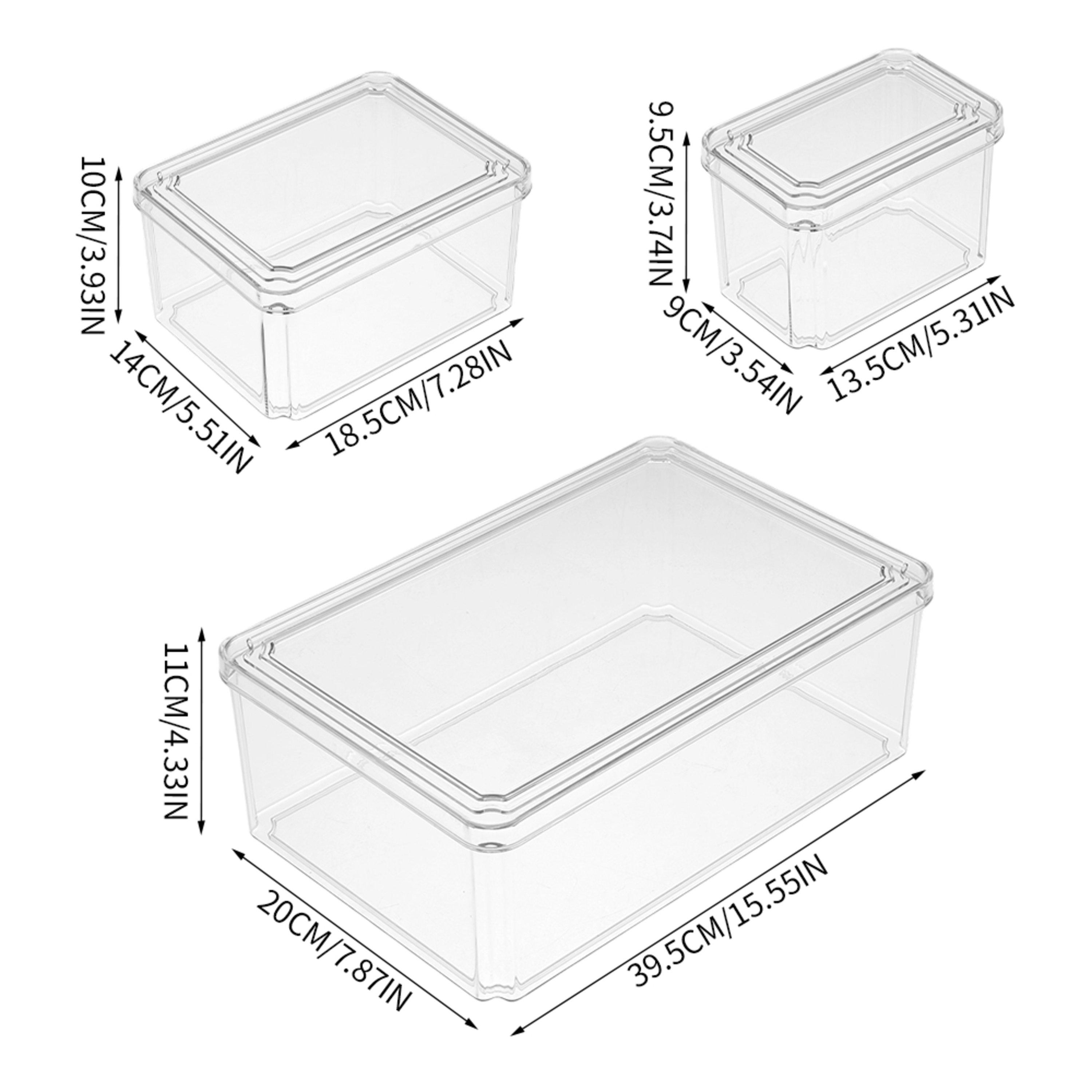 Clear2 - LIFE IDEAS - 2x Stackable Fridge Organisers Storage Set - 2