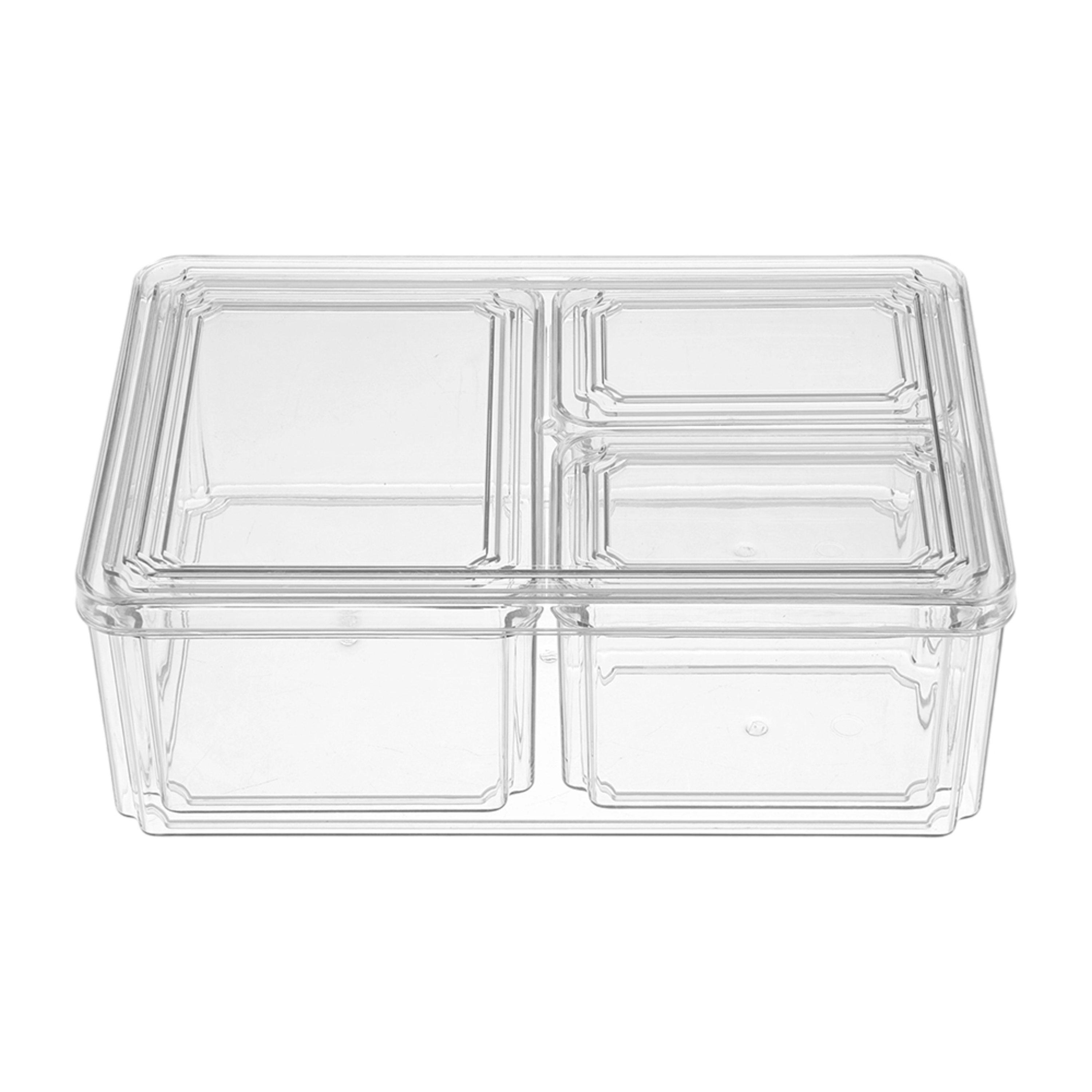 Clear2 - LIFE IDEAS - 2x Stackable Fridge Organisers Storage Set - 4