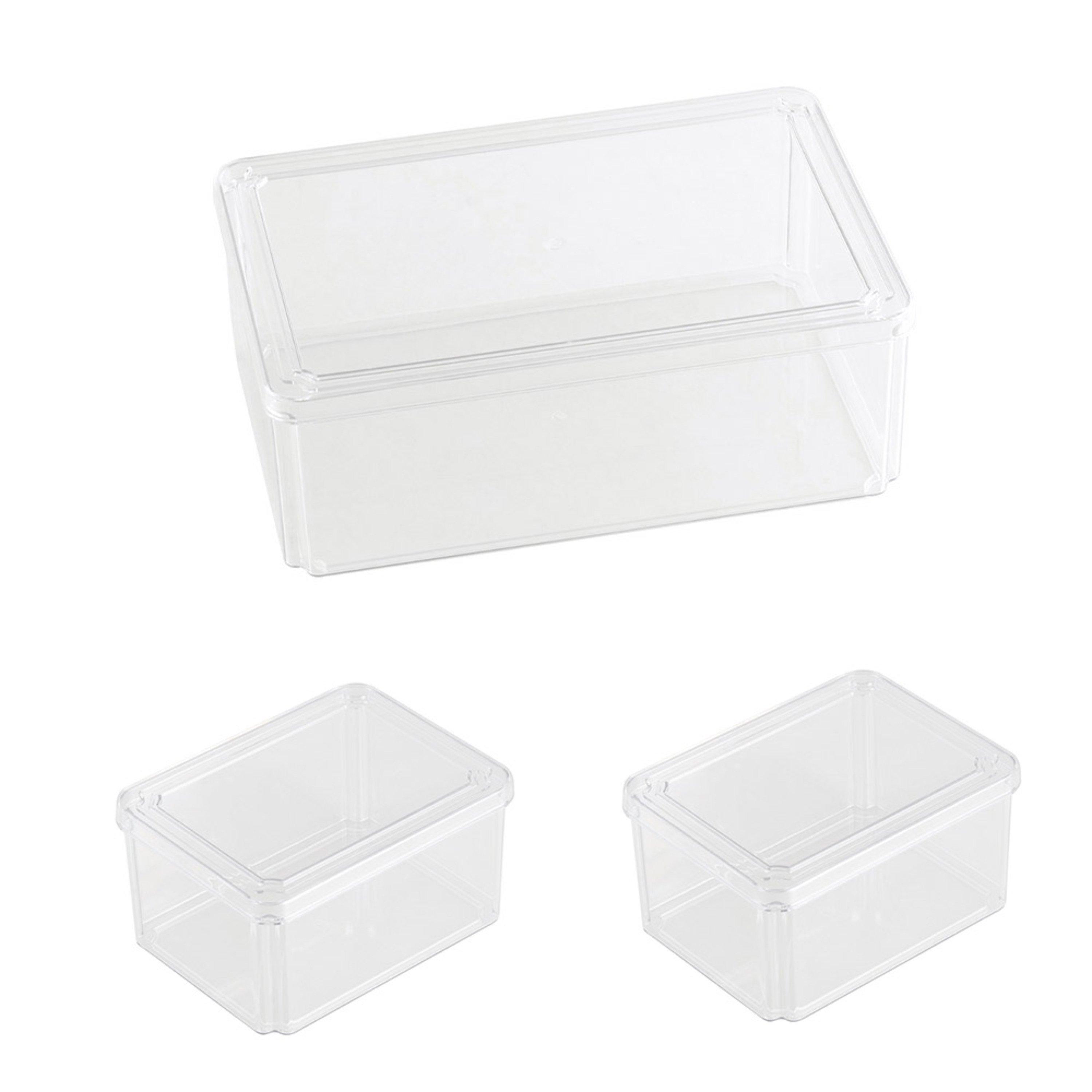 Clear1 - LIFE IDEAS - 2x Stackable Fridge Organisers Storage Set - 1