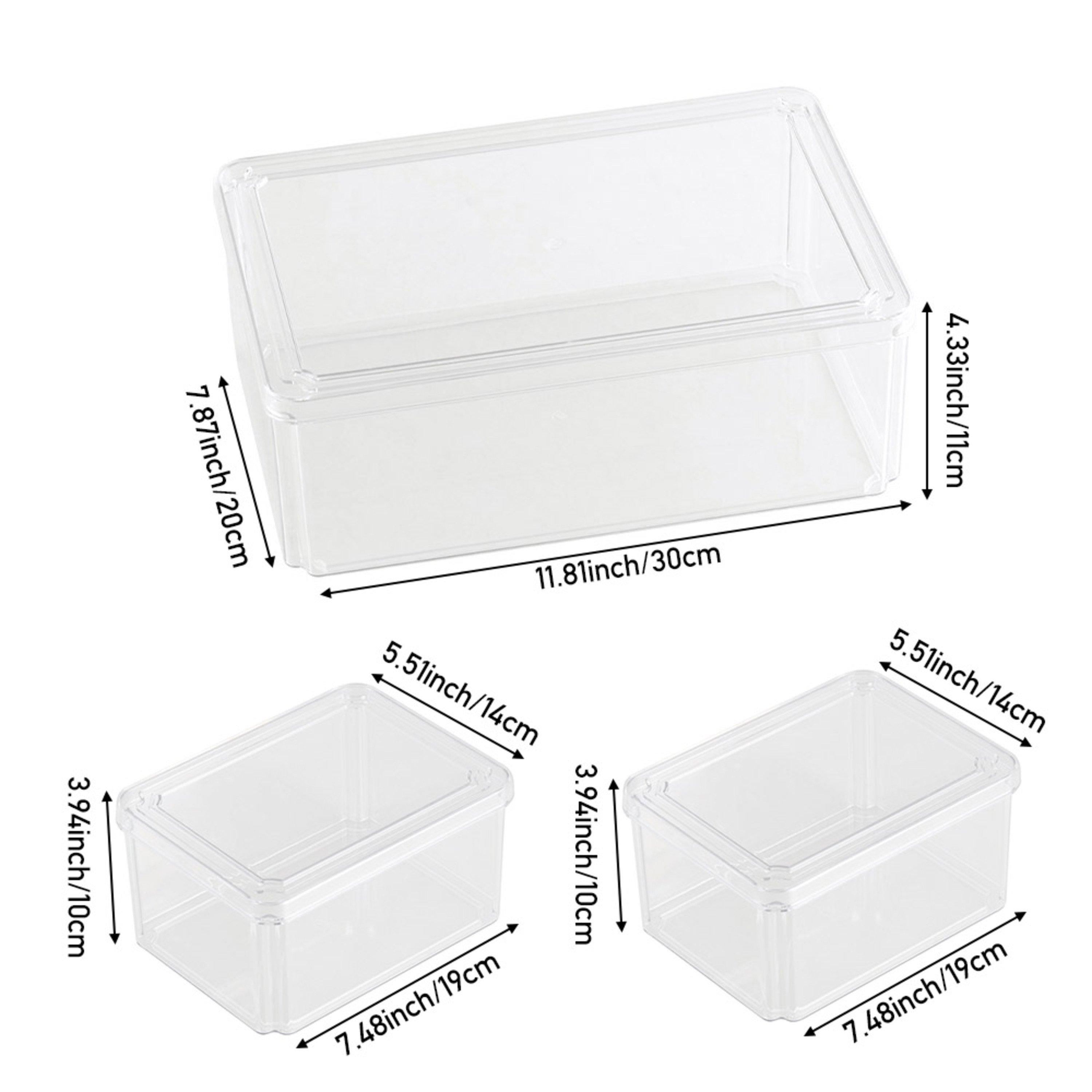 Clear1 - LIFE IDEAS - 2x Stackable Fridge Organisers Storage Set - 2