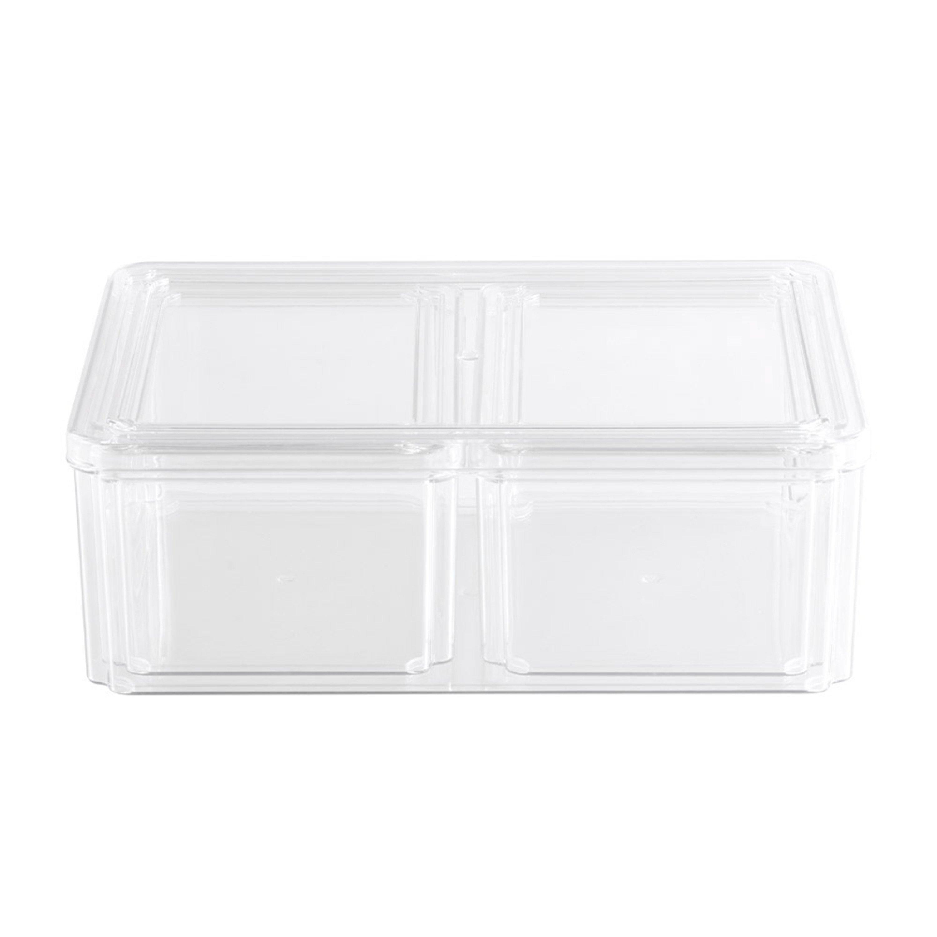 Clear1 - LIFE IDEAS - 2x Stackable Fridge Organisers Storage Set - 3