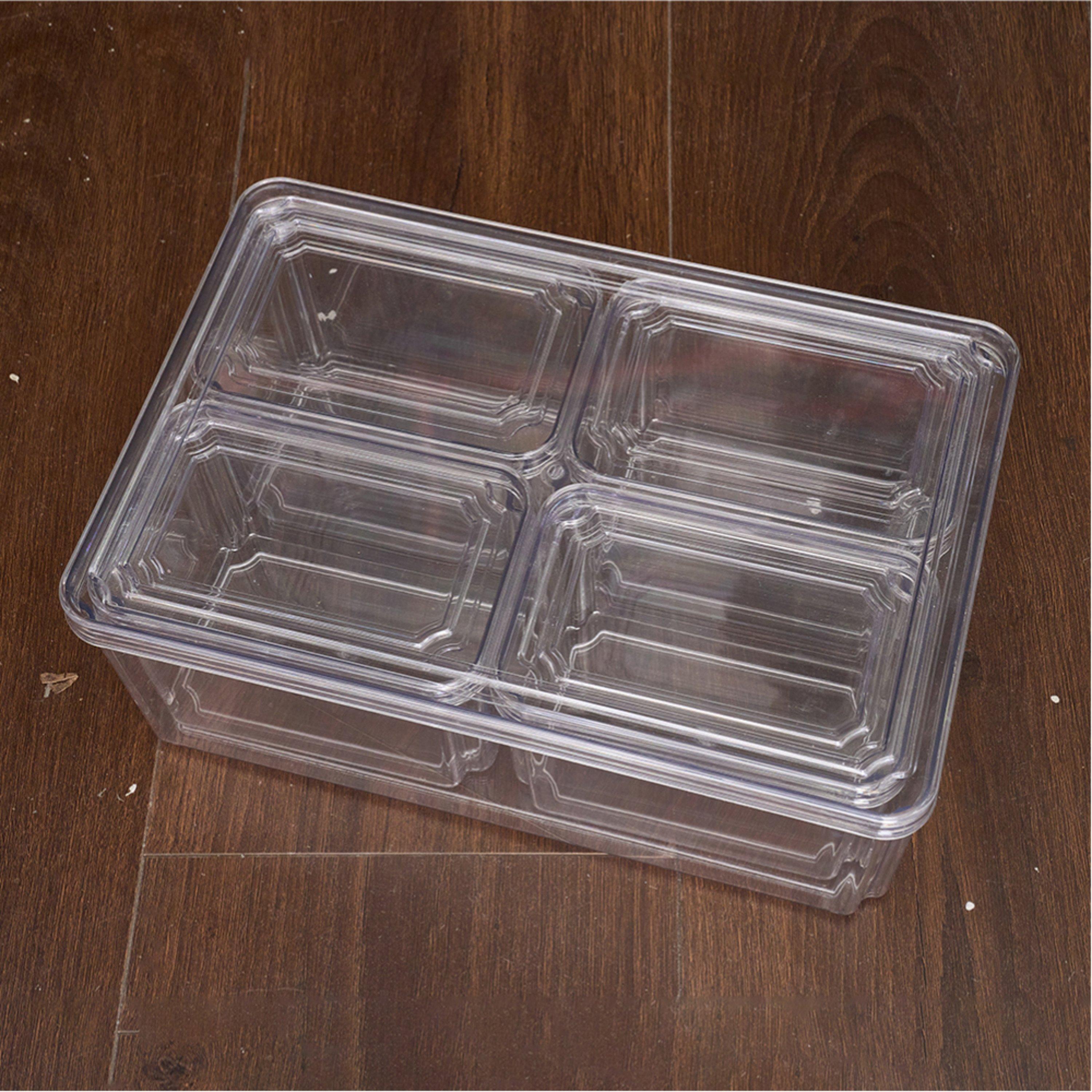 Life Ideas  2X Stackable Fridge Organisers Storage Set - Clear3 - 2x Style3