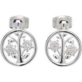Unique And Co & Co Sterling Silver Stud Earrings with CZ
