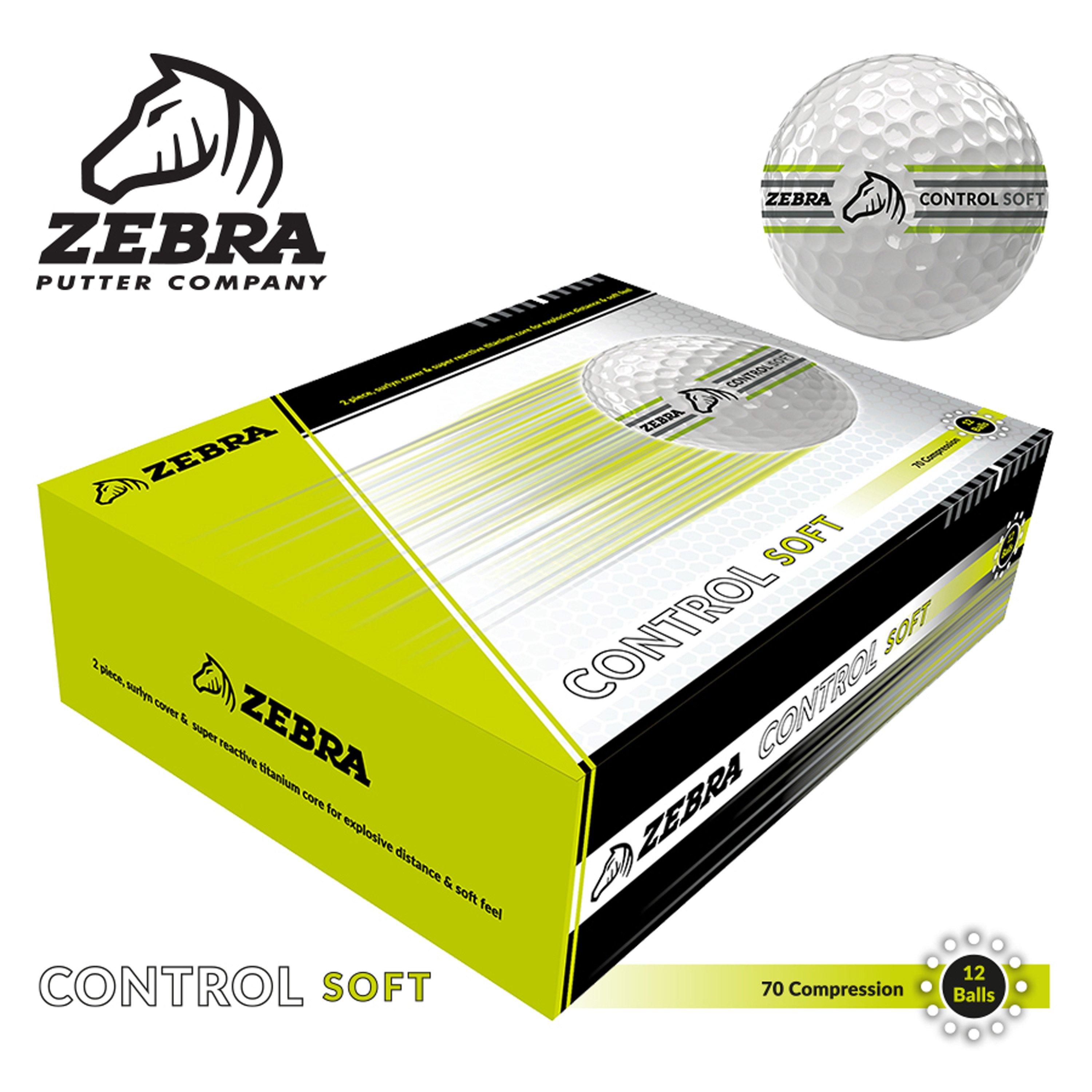 White - Zebra - Zebra Control Soft Golf Ball (Dozen) - 1
