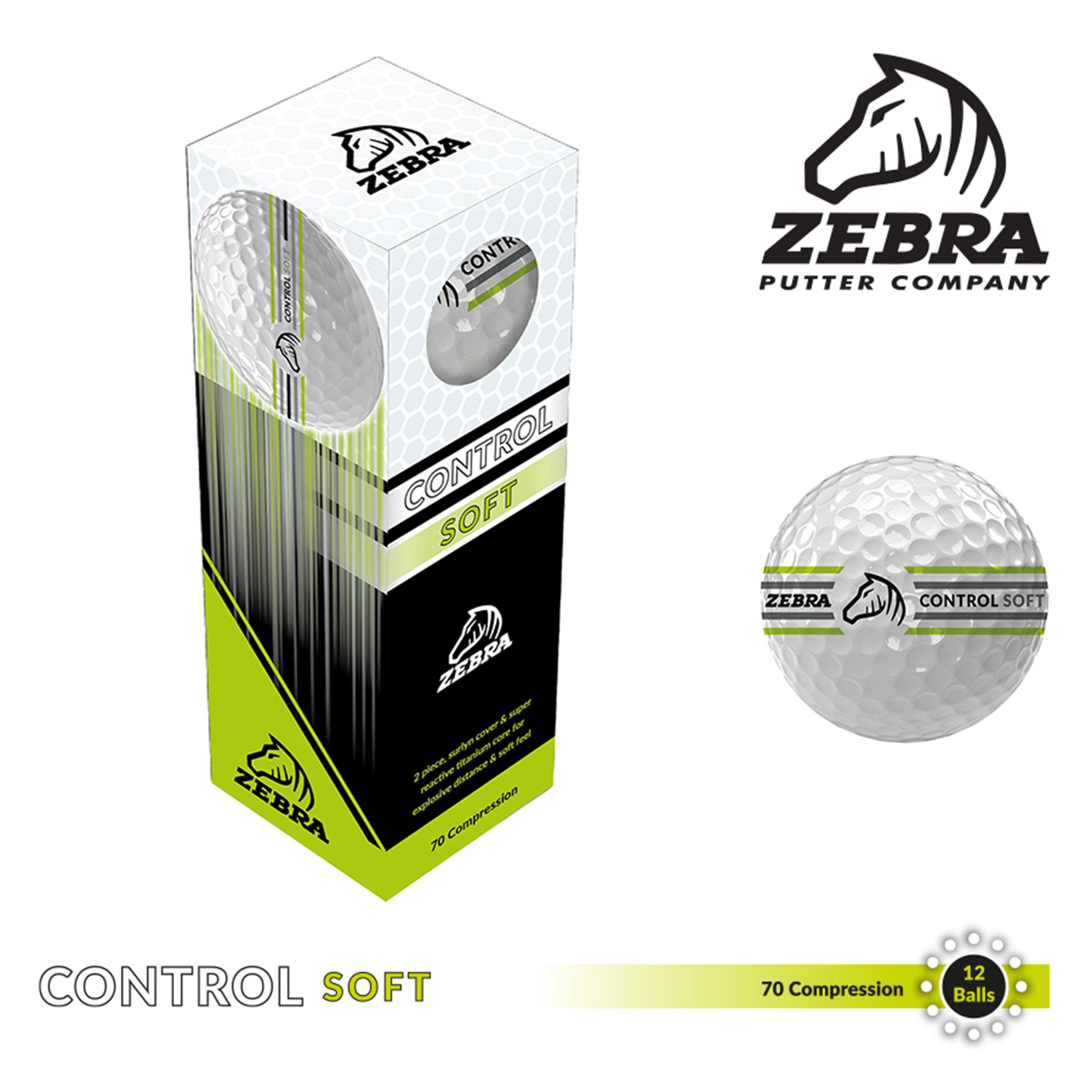 White - Zebra - Zebra Control Soft Golf Ball (Dozen) - 3