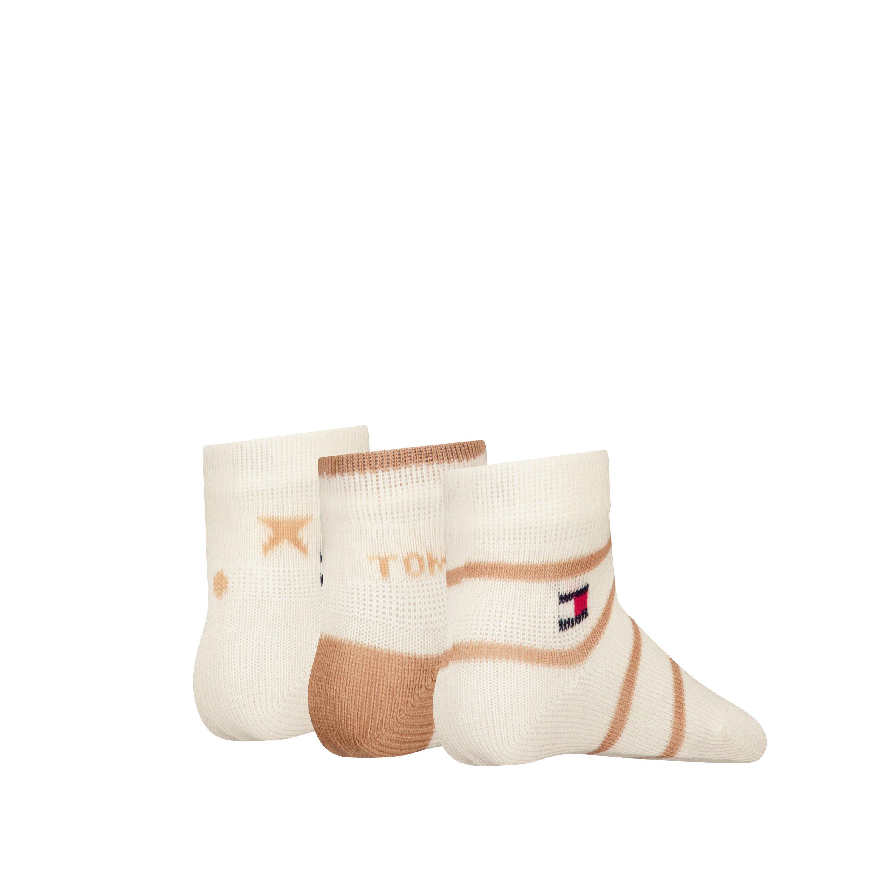 Khaki/Wit - Tommy Hilfiger - Unisex Kids' Crew Socks - 2