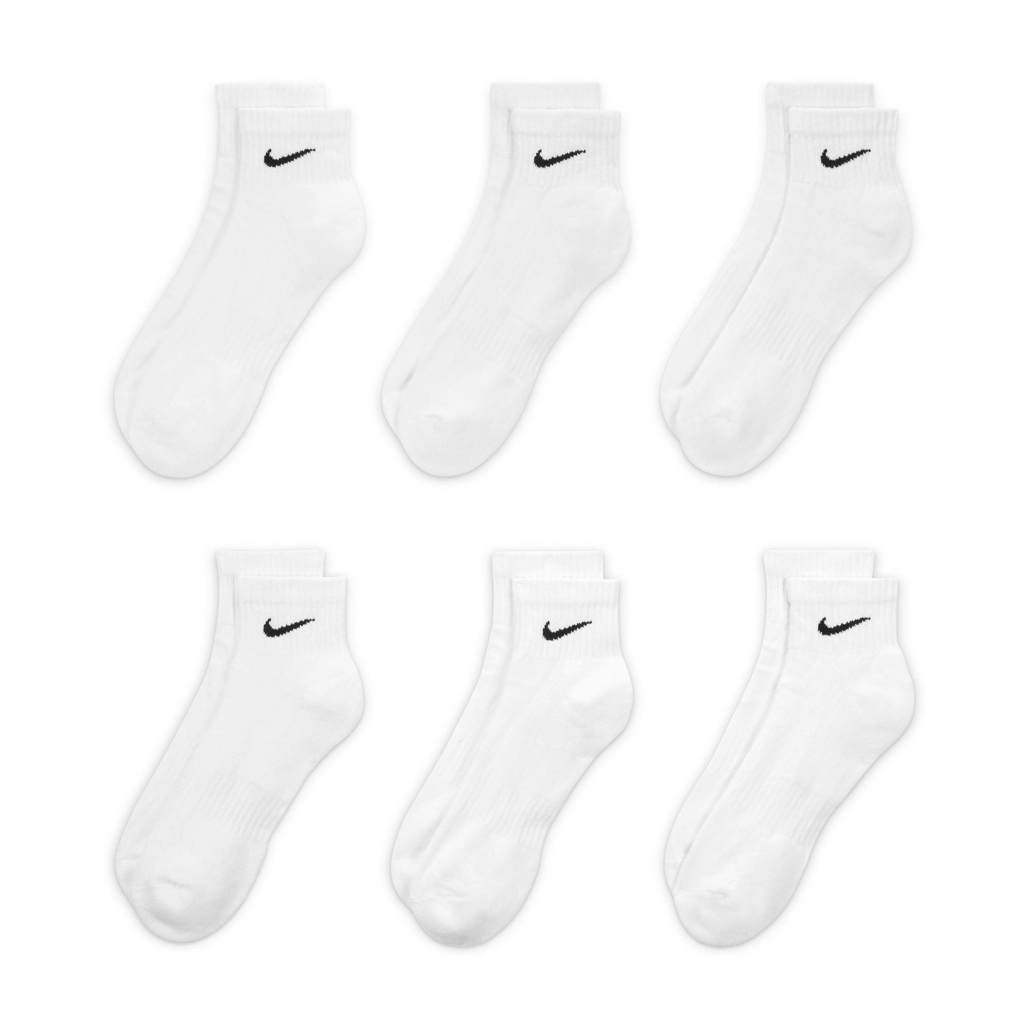 Hvid/Sort - Nike - Everyday Cushioned Training Ankle Socks (6 Pairs) - 3