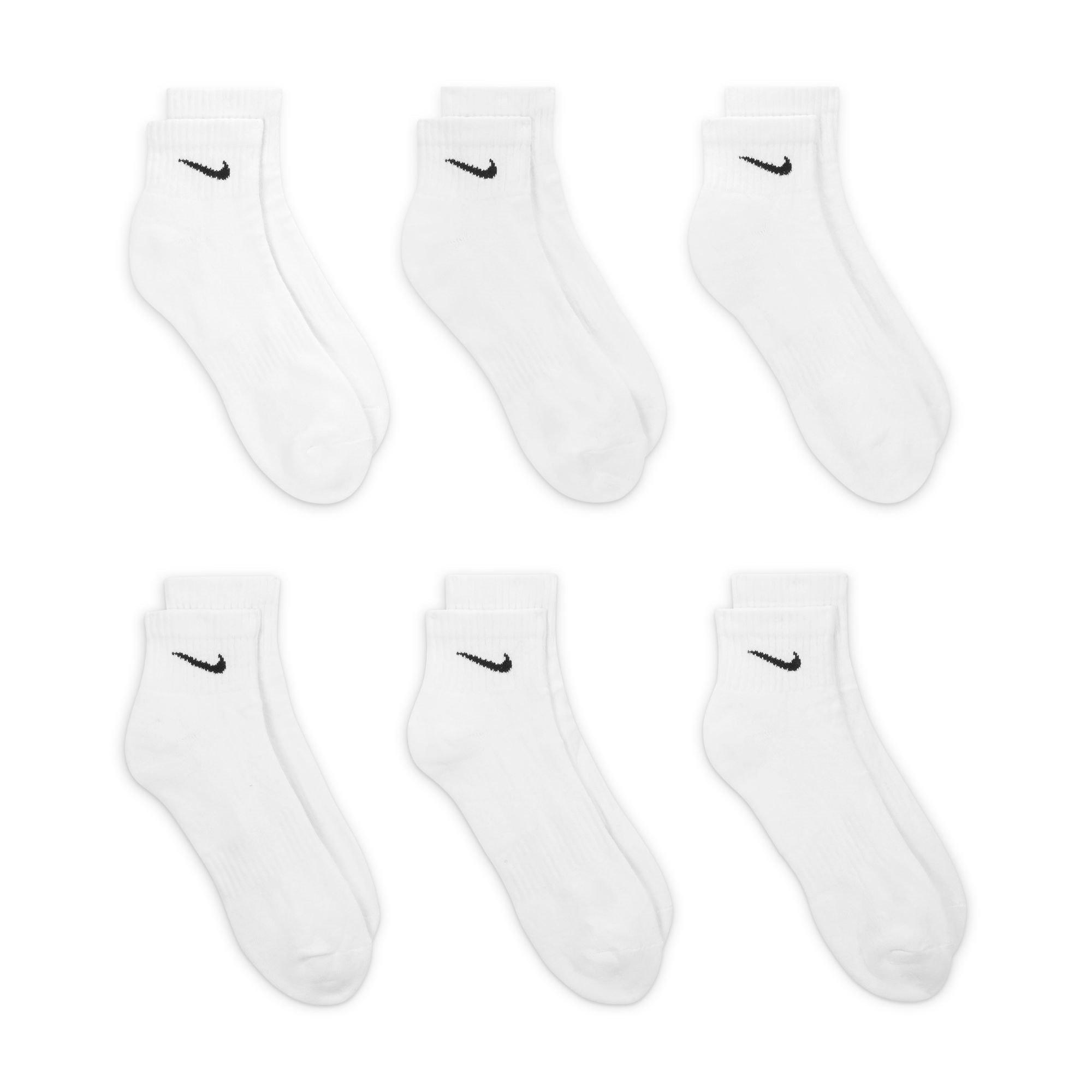 Hvid/Sort - Nike - Everyday Cushioned Training Ankle Socks (6 Pairs) - 5