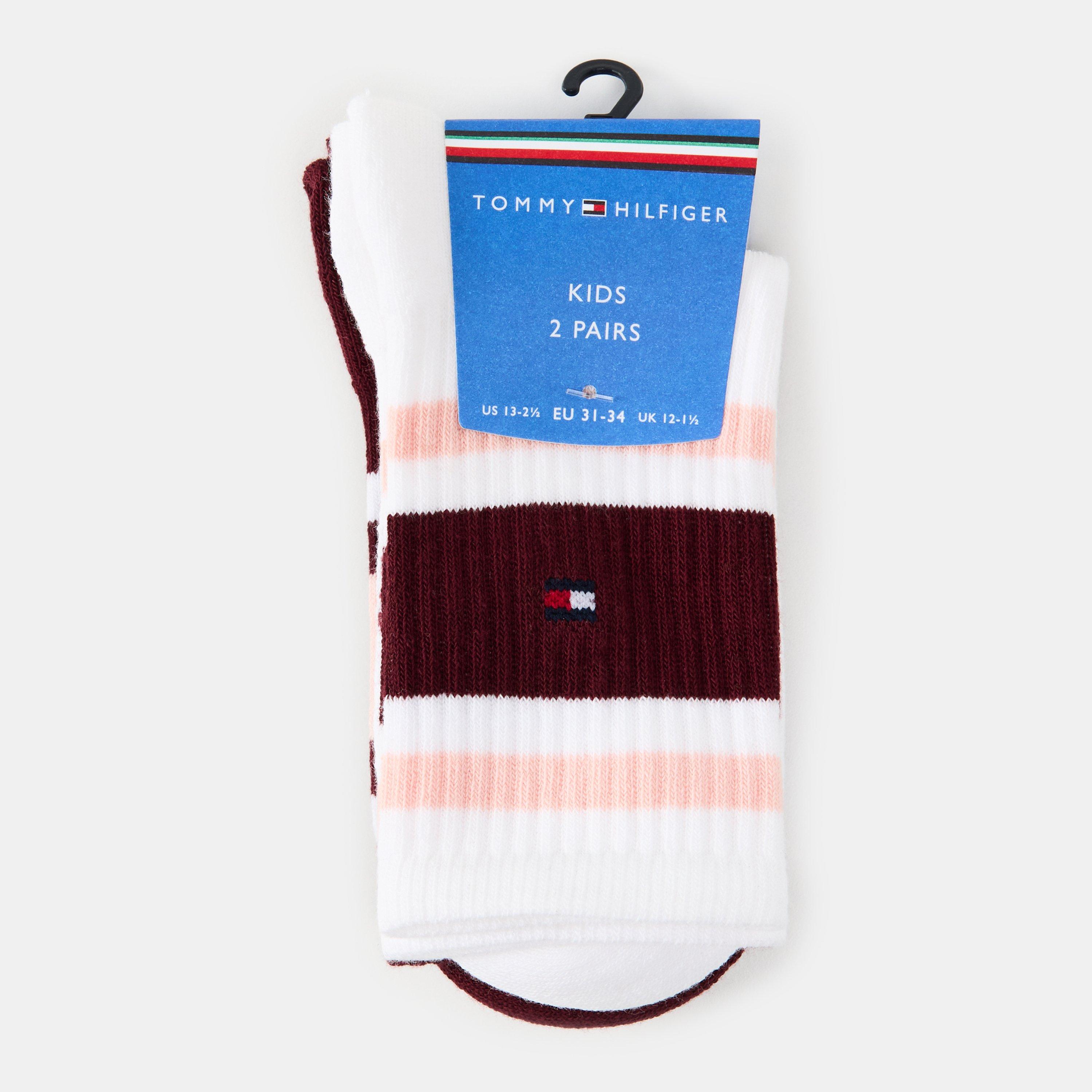Pink/White - Tommy Hilfiger - Kids' Crew Socks - 1