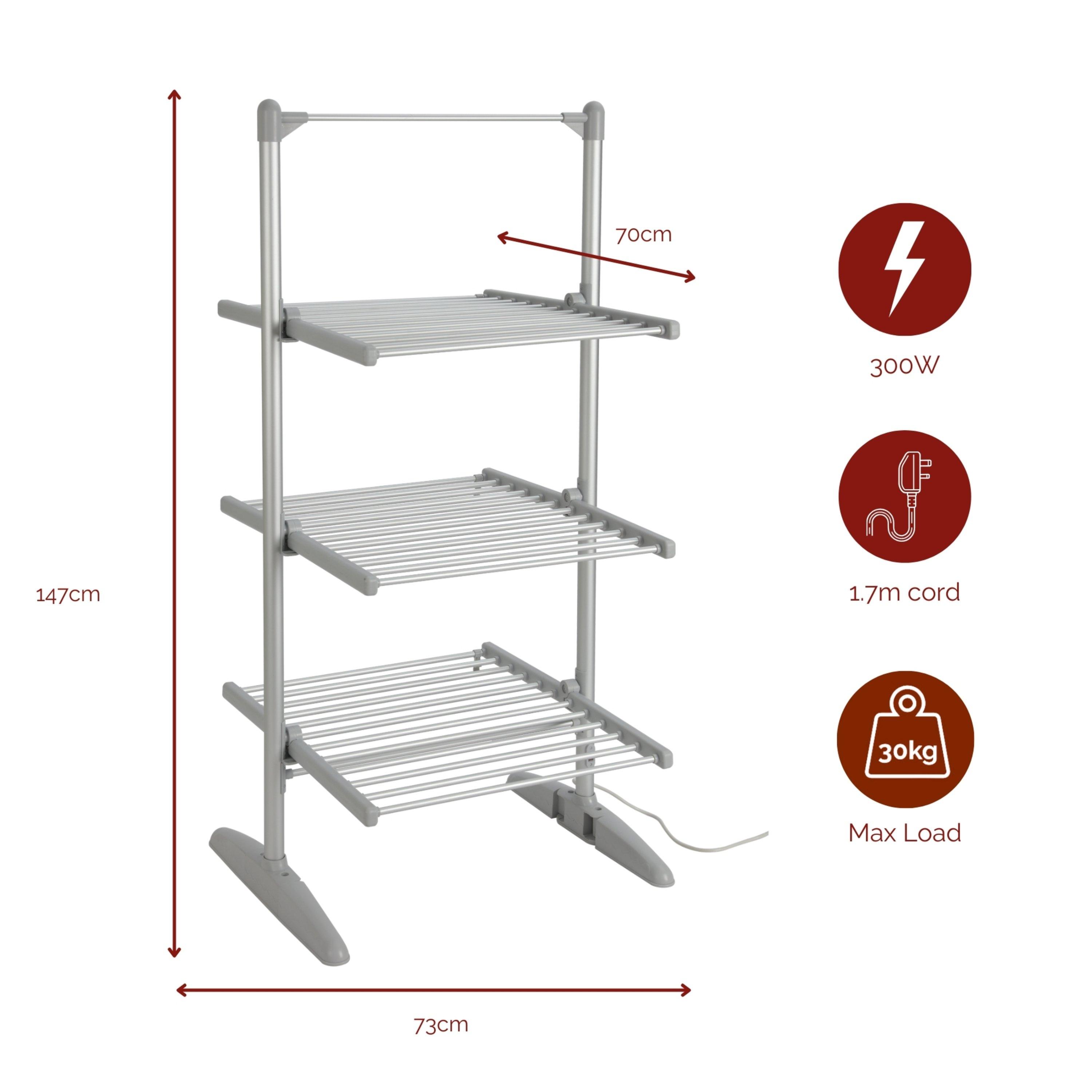White - Rediffusion - 3 Tier Heated Airer - 2